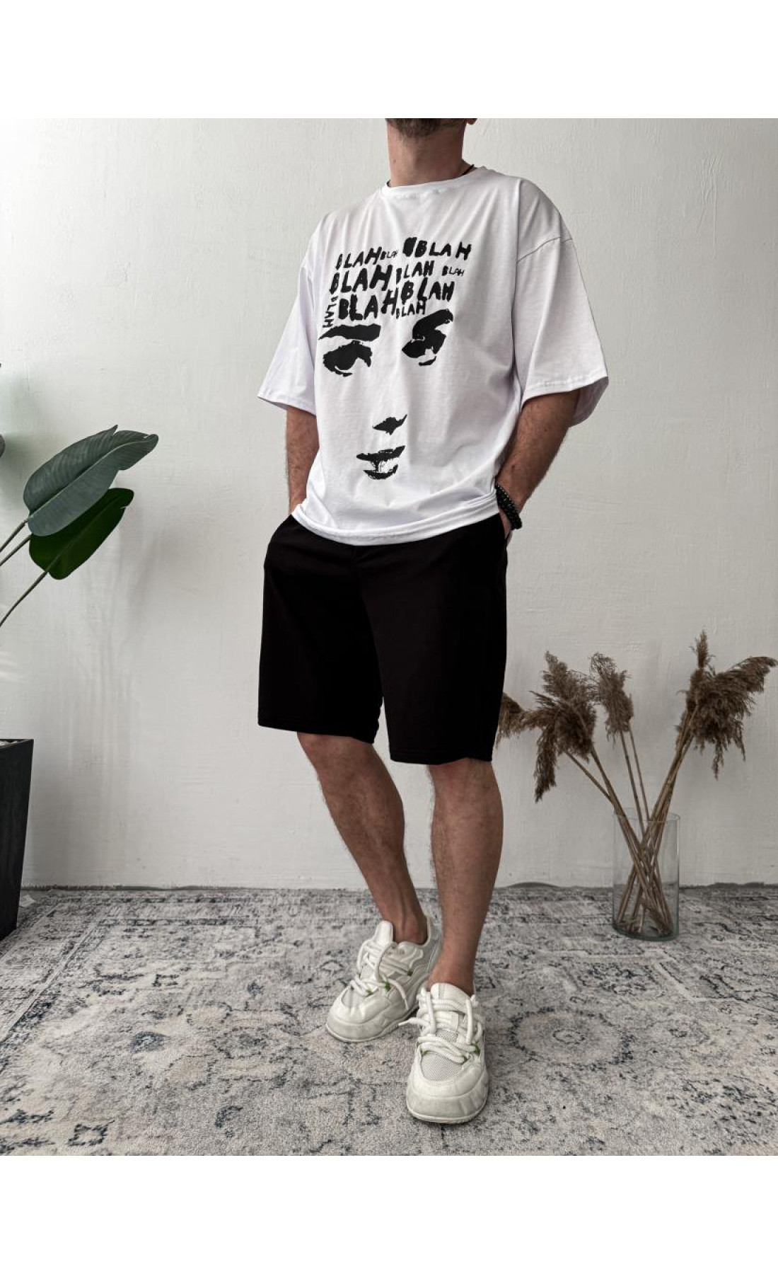 Комплект чоловічий футболка шорти оверсайз літо весна