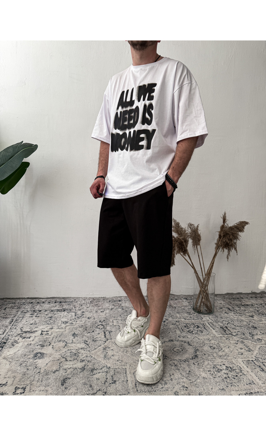 Комплект чоловічий футболка шорти оверсайз на літо