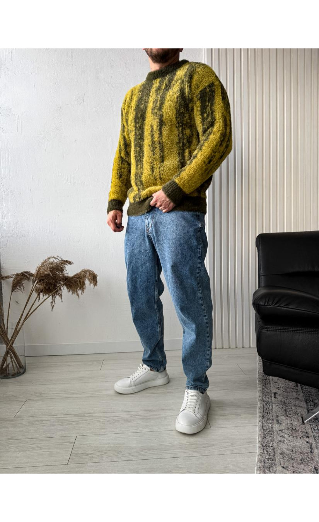 Светр чоловічий весна осінь стильний модний вільна посадка