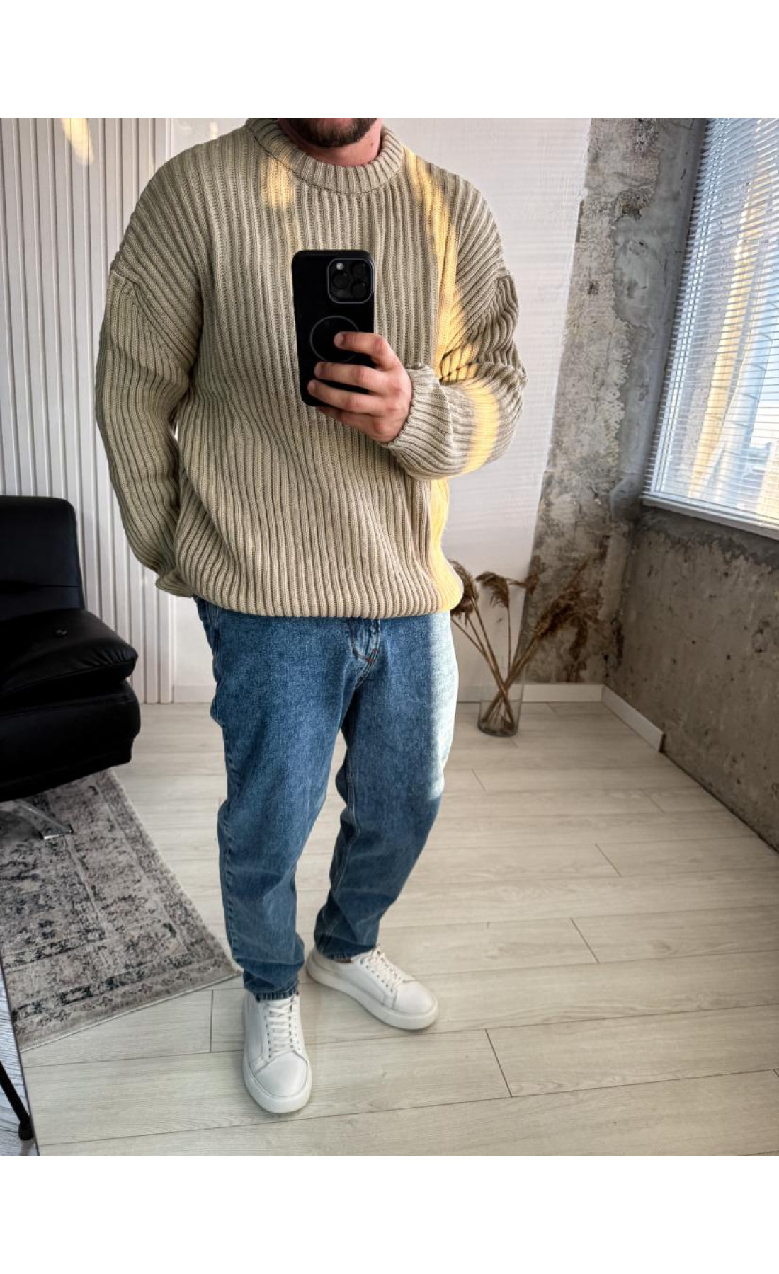 Светр чоловічий весна осінь стильний модний вільна посадка