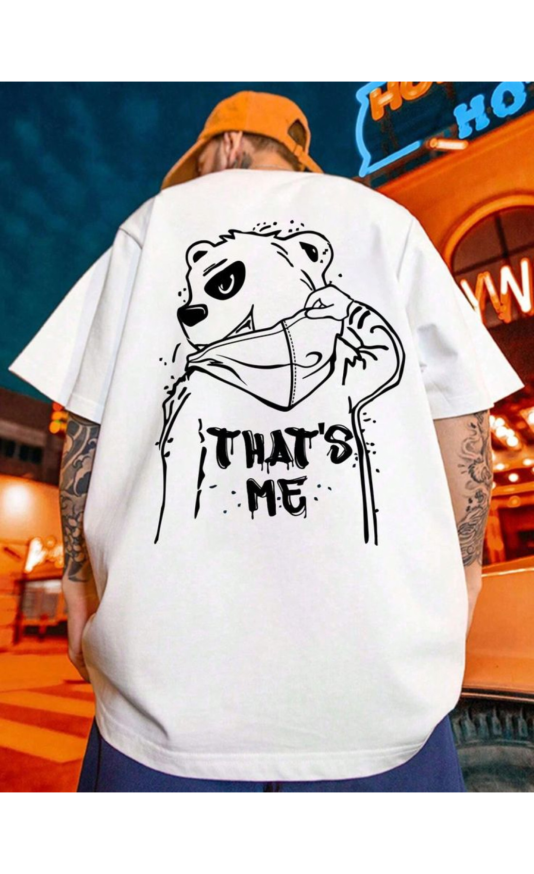 біла чоловіча оверсайз футболка з принтом