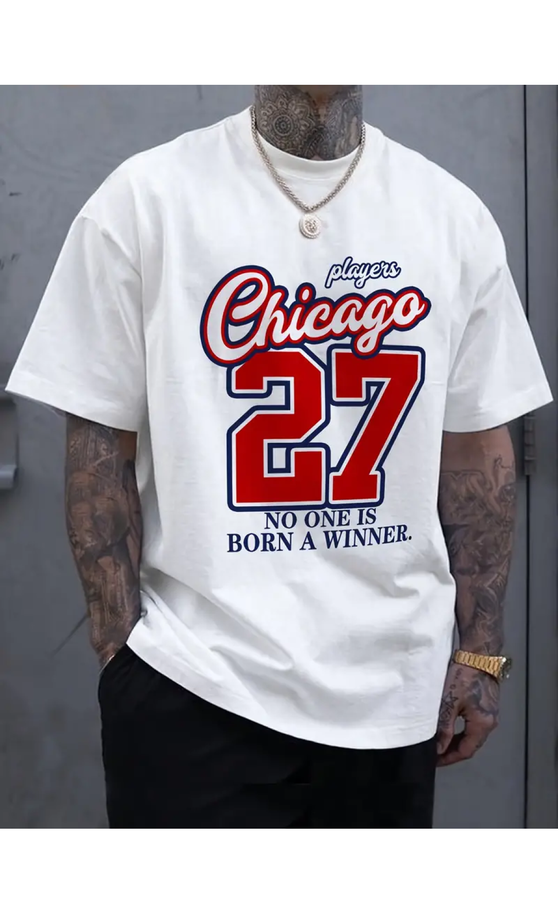 Чоловіча біла комфортна оверсайз футболка з яскравими написами