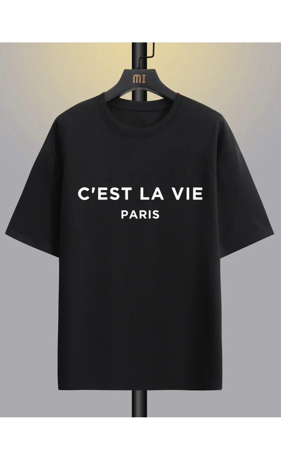 Чорна  чоловіча оверсайз футболка зі стильним написом