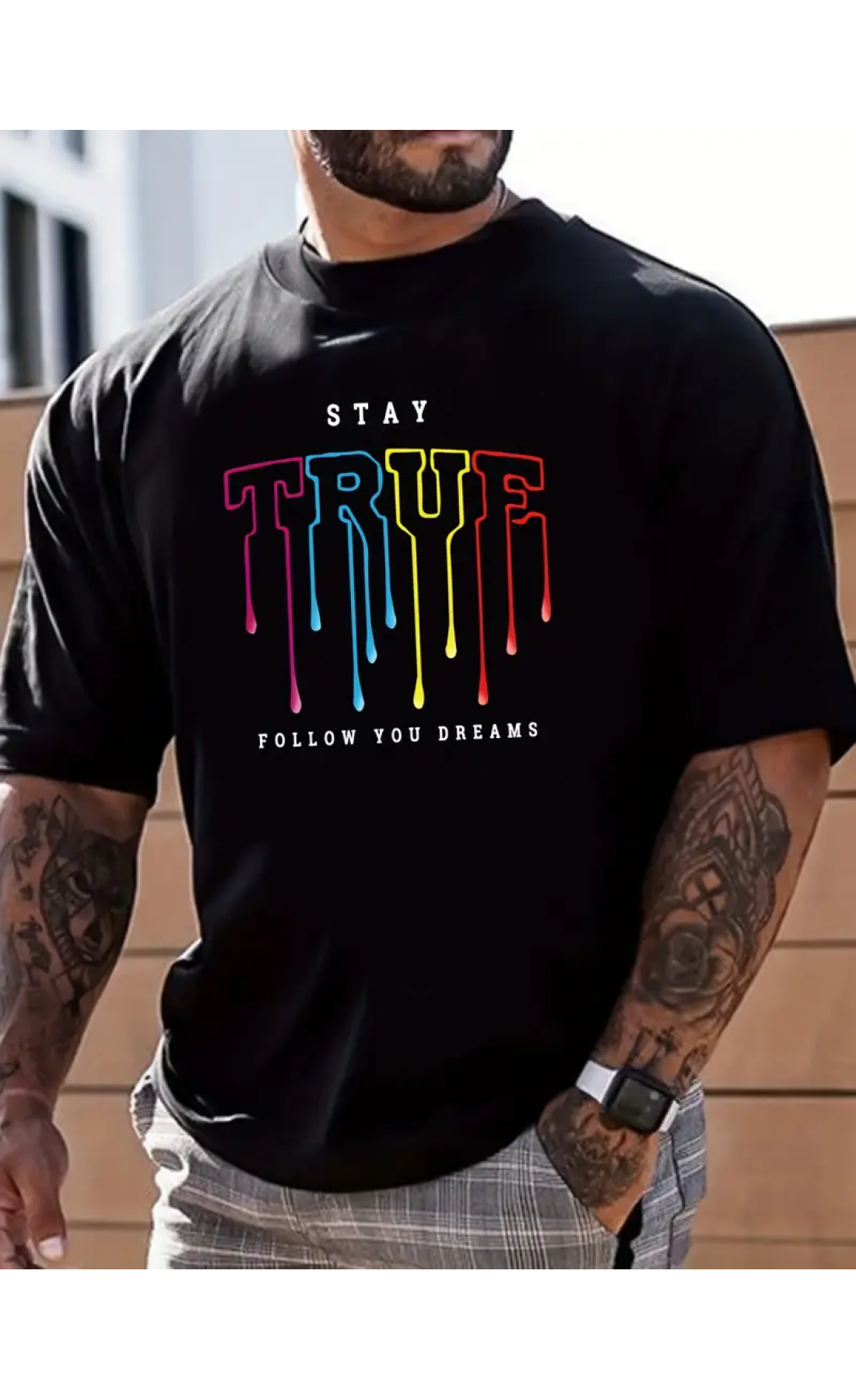 Чоловіча  чорна оверсайз фуболка з яскравими написами