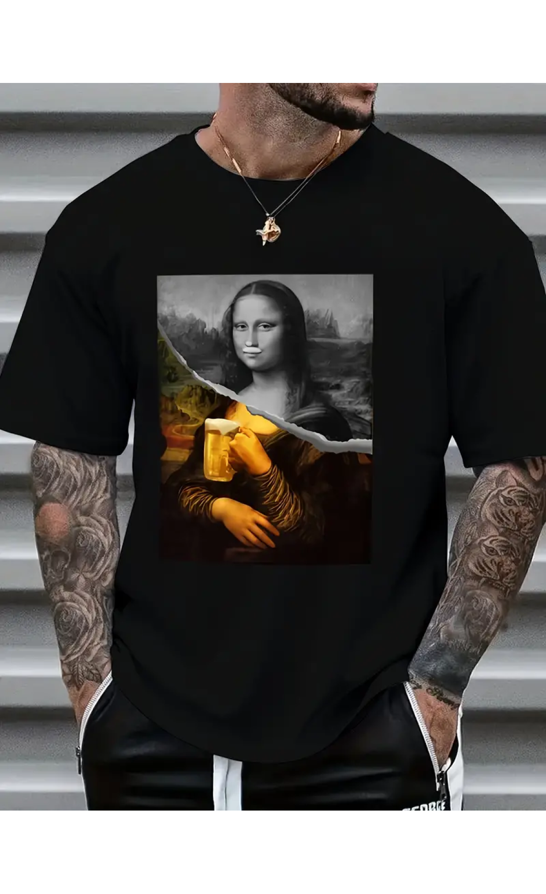 Чорна чоловіча футболка з дтф (оверсайз)