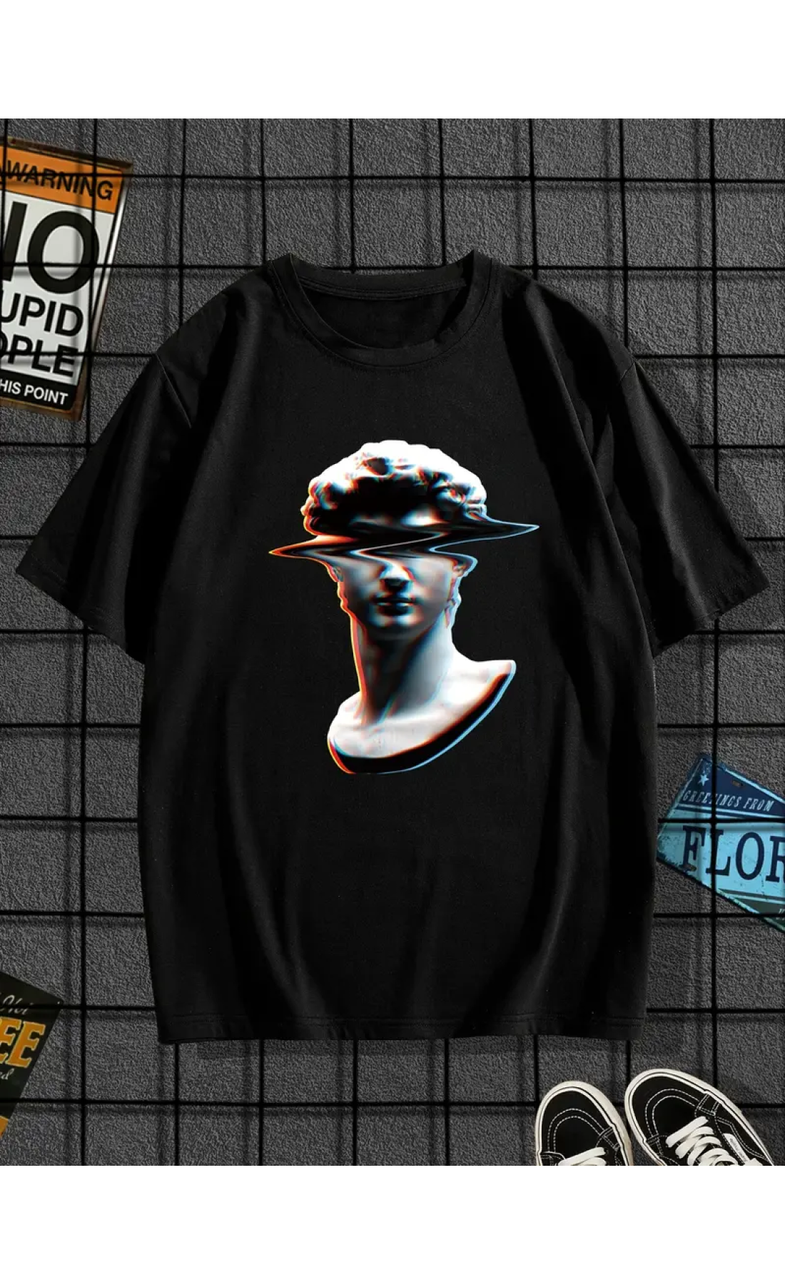 Чорна чоловіча футболка з дтф (оверсайз)