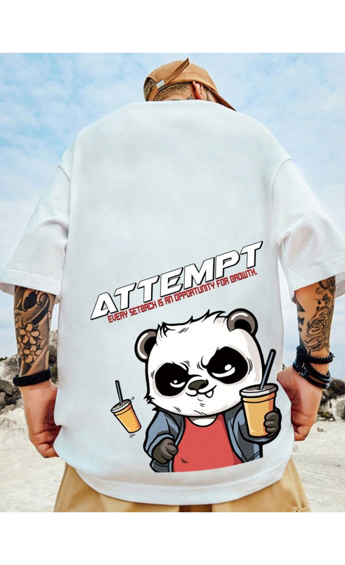 Біла чоловіча футболка з дтф (оверсайз)