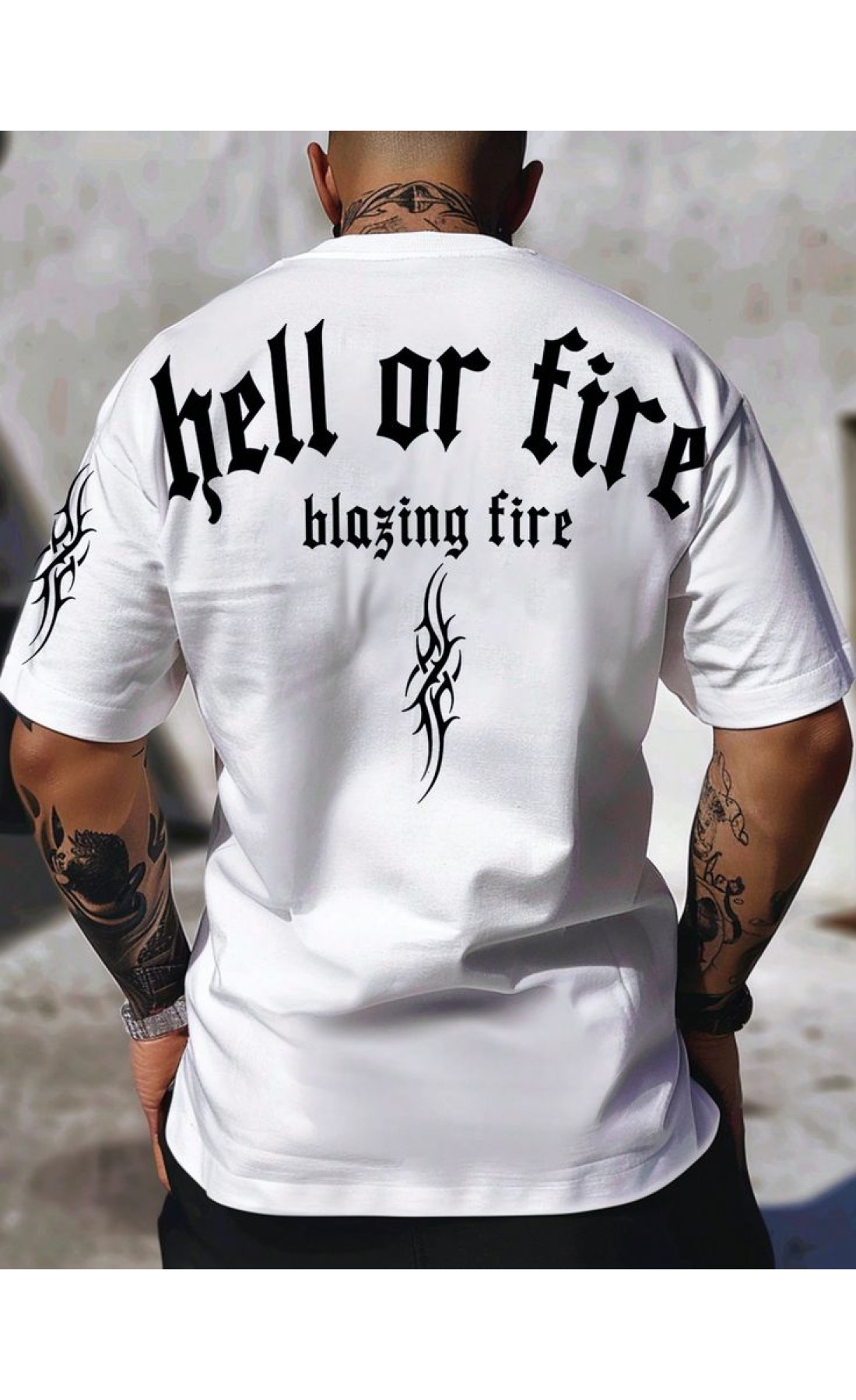 Біла чоловіча футболка з дтф (оверсайз)