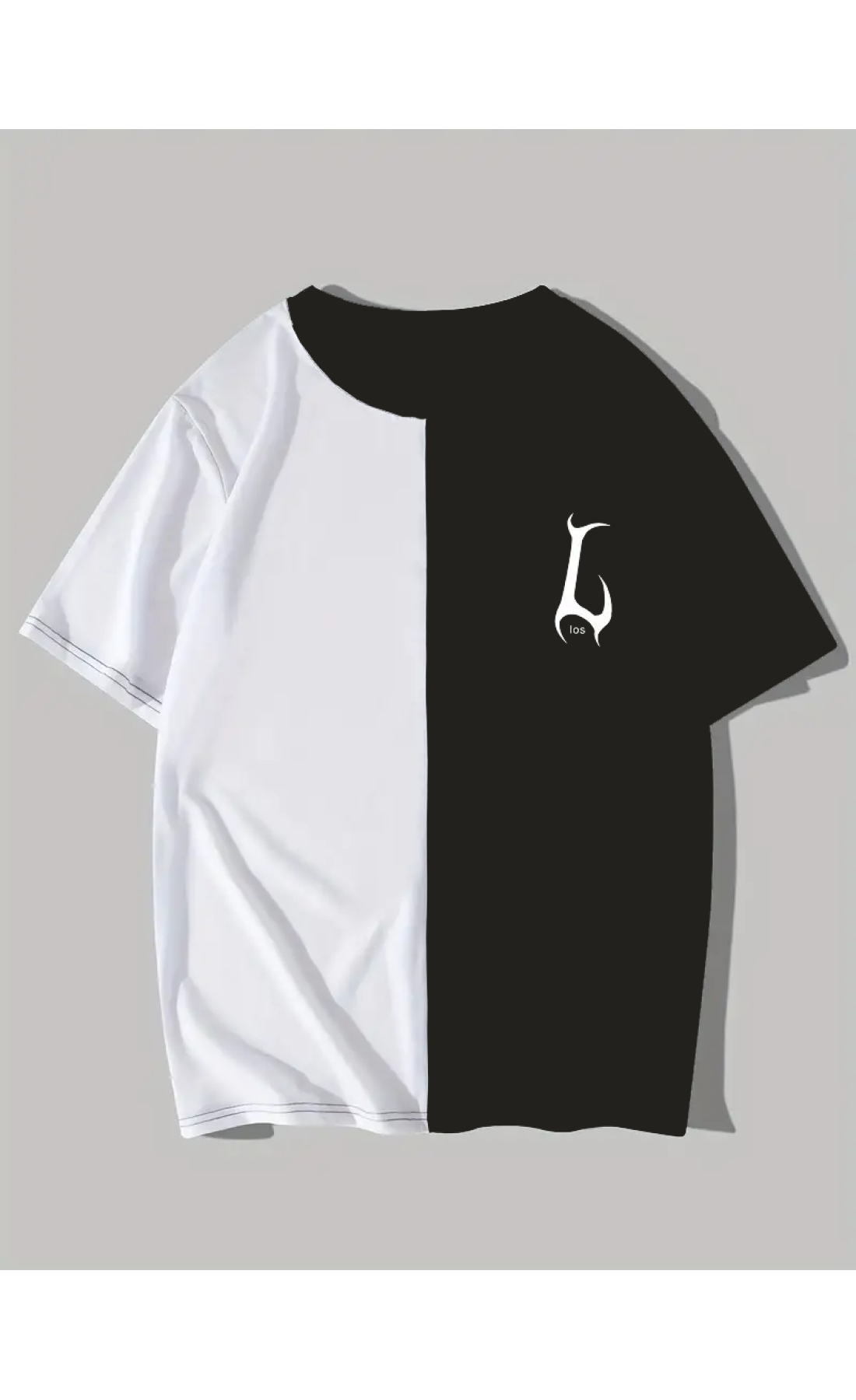 Чорно - біла чоловіча футболка з дтф принтом (оверсайз)