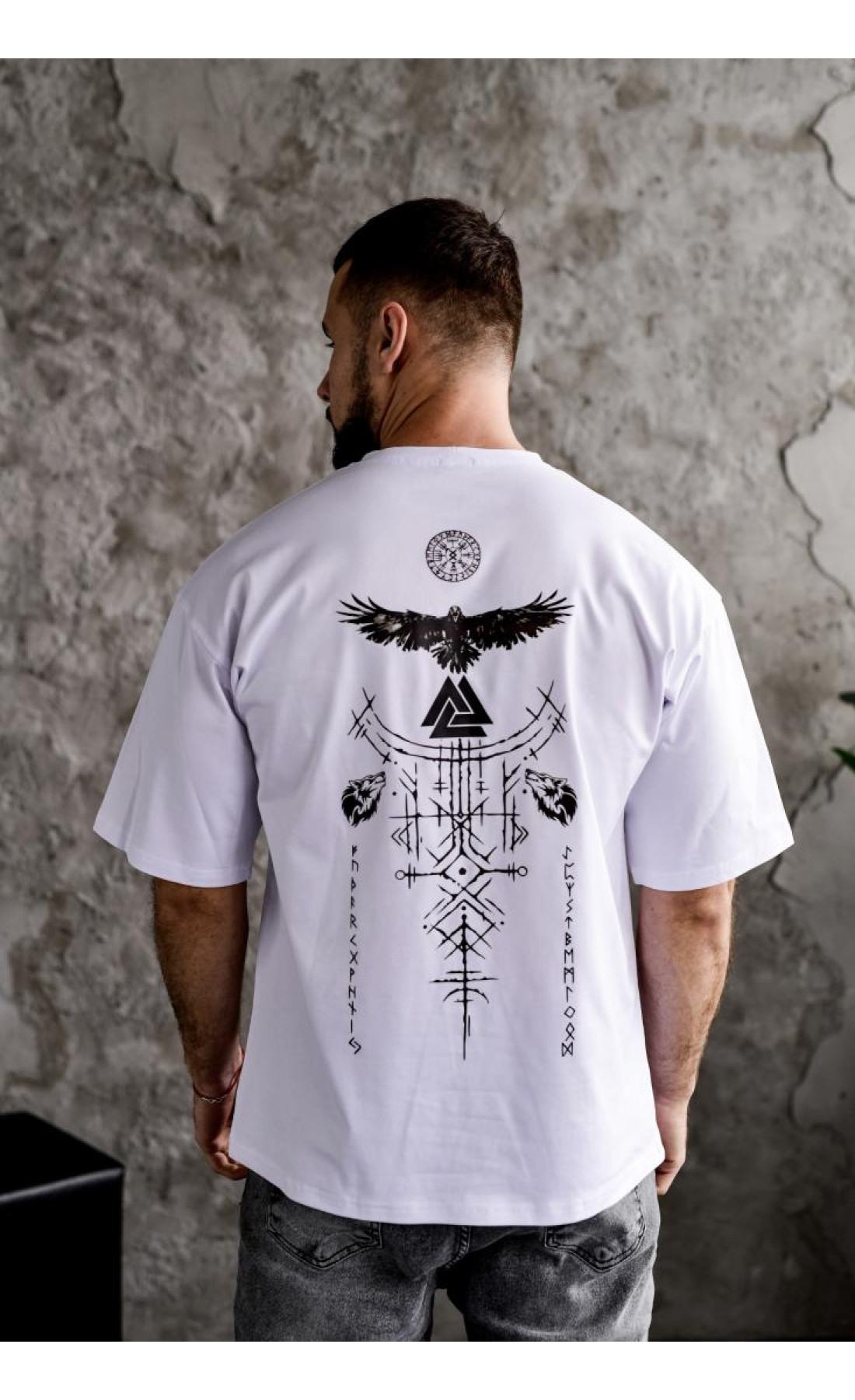 Футболка з дтф принтом оверсайз чоловіча