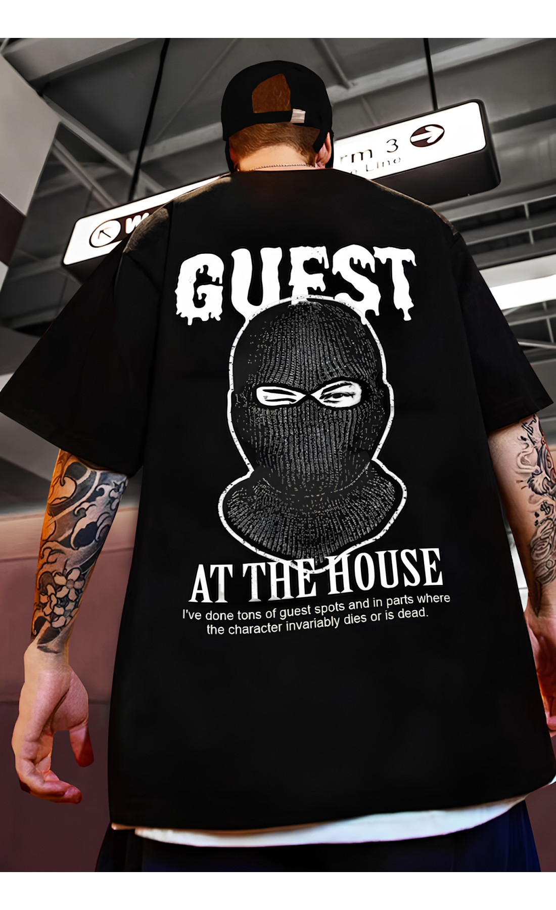 Футболка з дтф принтом оверсайз чоловіча