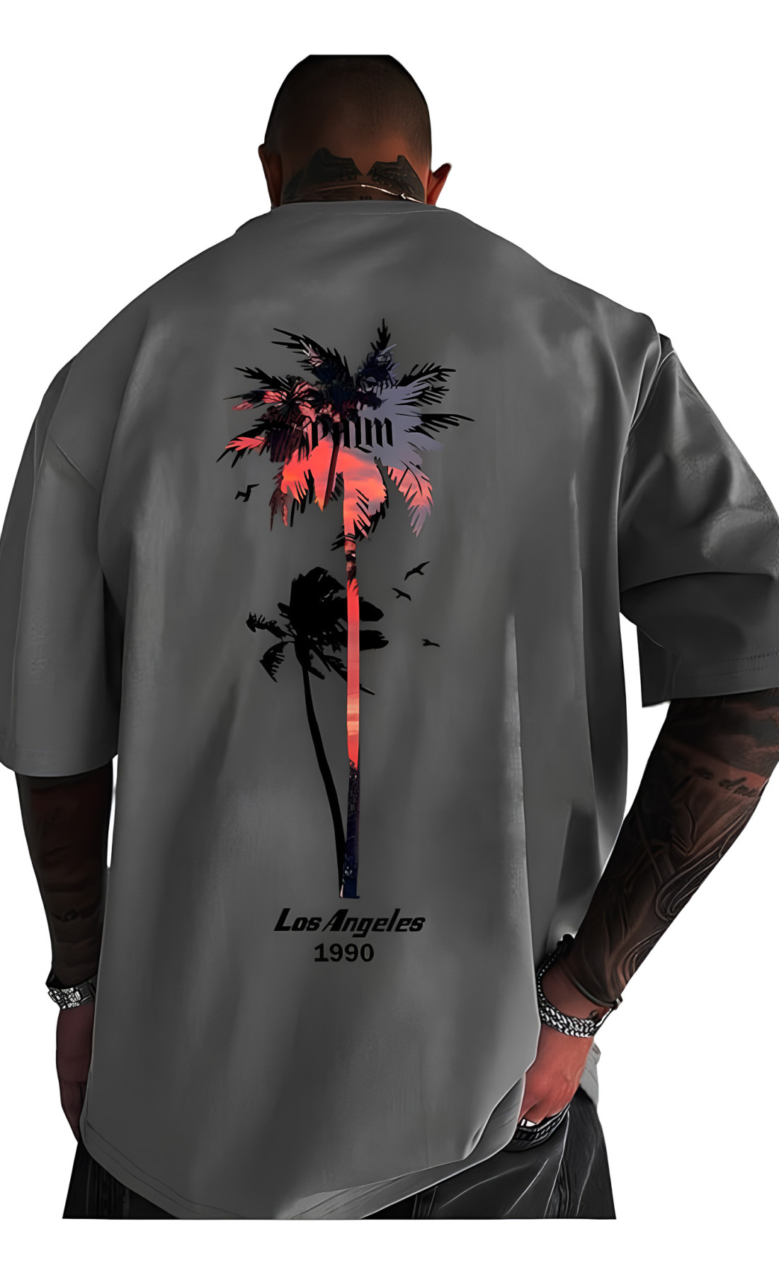 Футболка з принтом чоловіча  оверсайз літо легка трикотаж