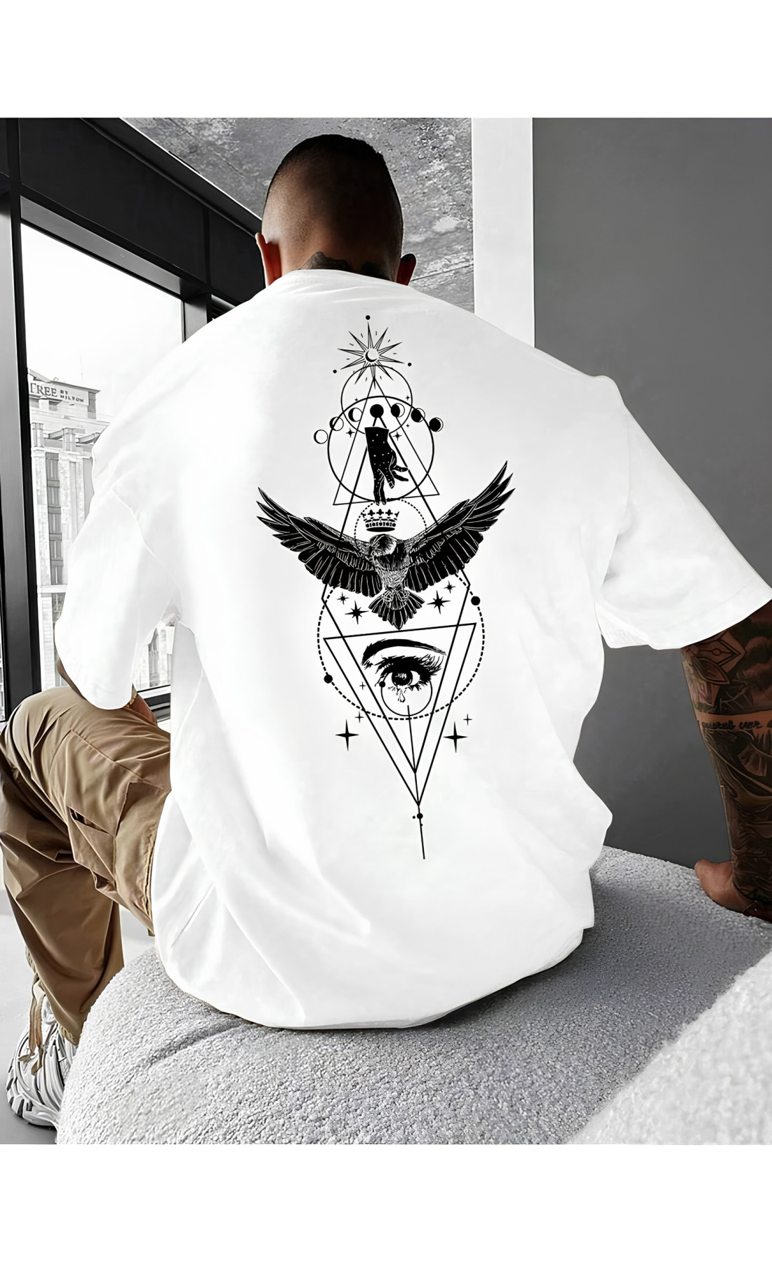 Футболка з принтом чоловіча  оверсайз літо легка трикотаж