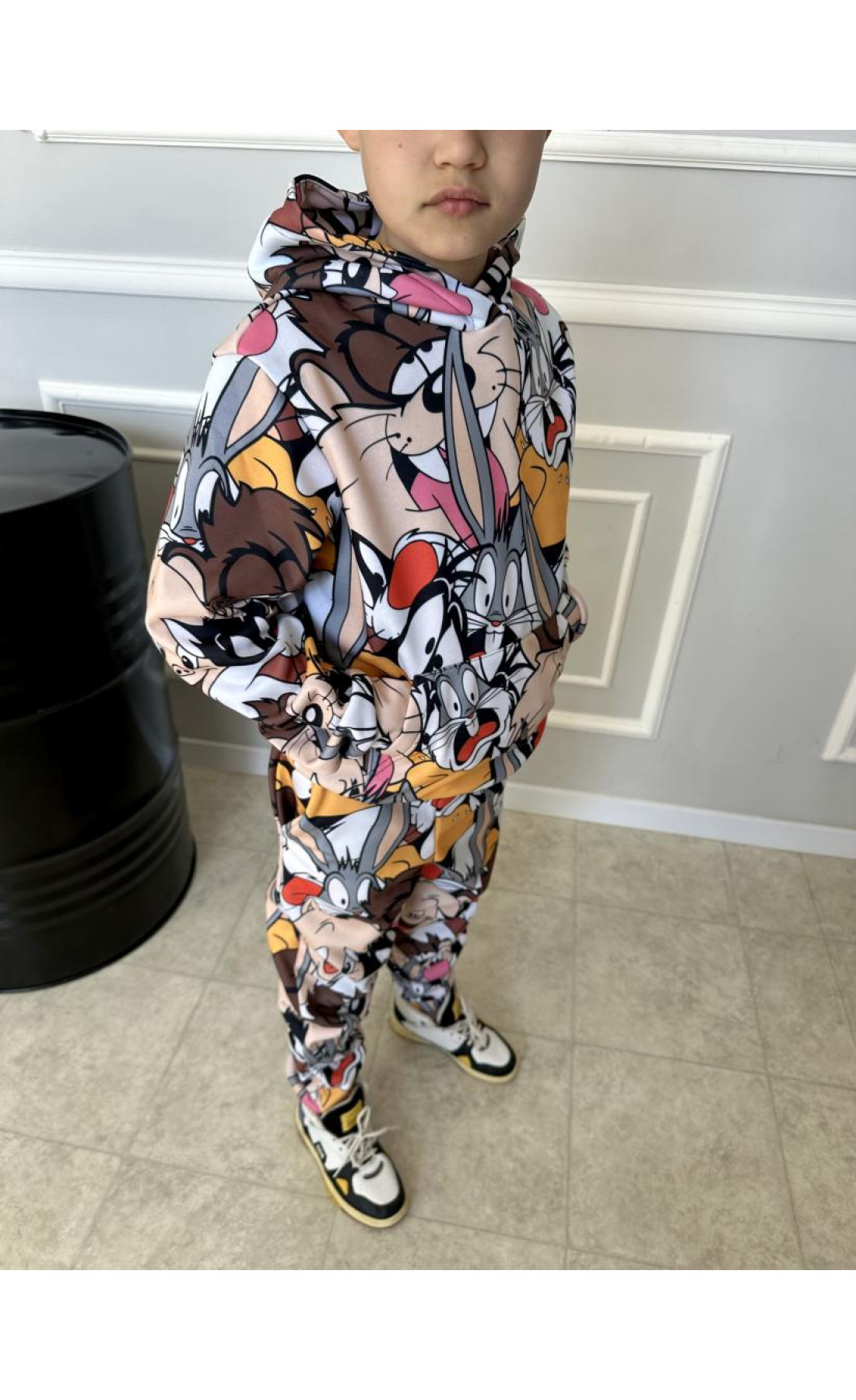 Принтований дитячий чоловічий костюм на легкому флісі