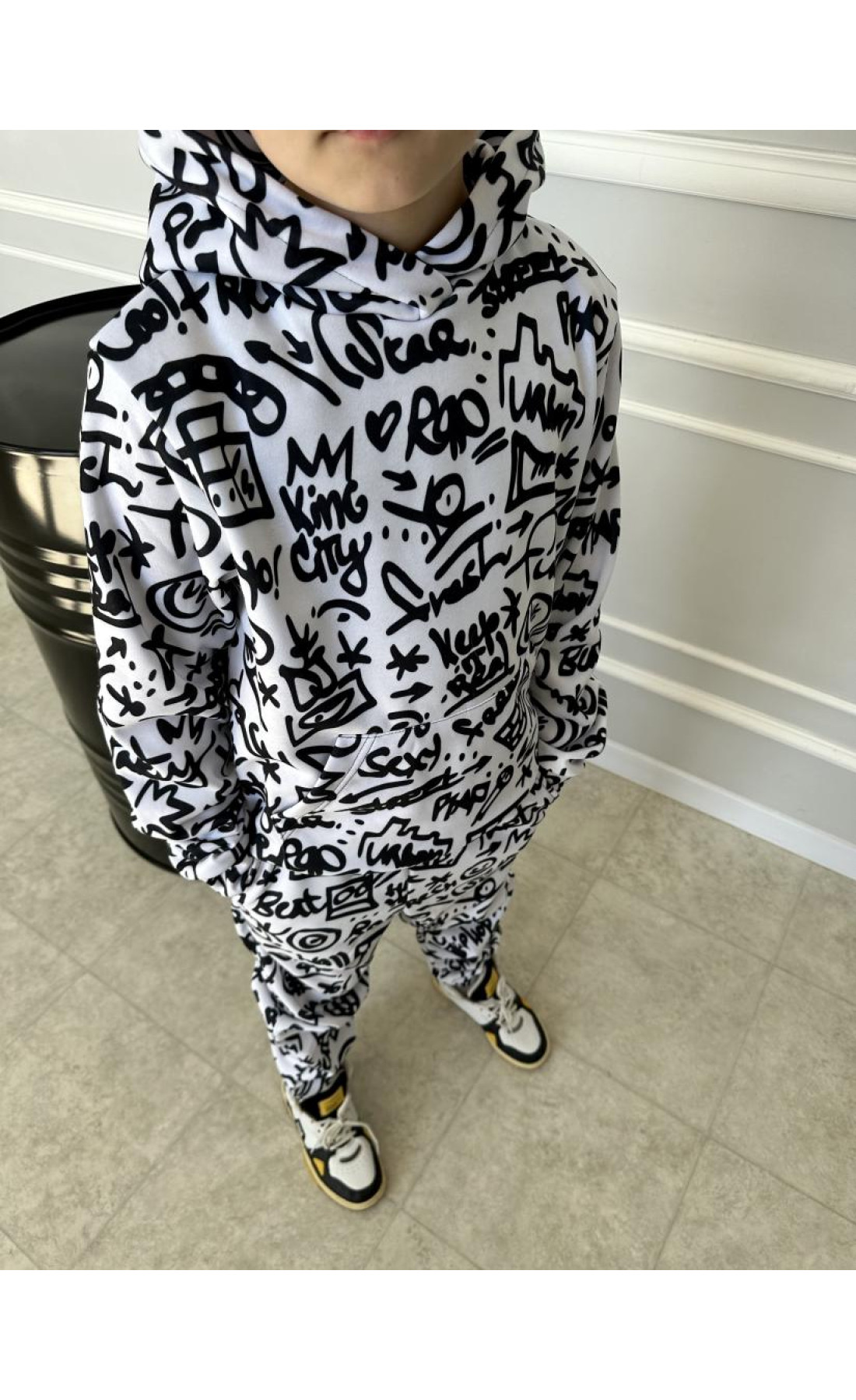 Принтований дитячий чоловічий костюм на легкому флісі