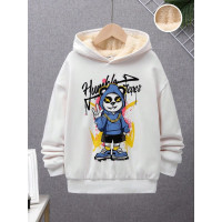 Біле чоловіче  оверсайз худі з трендовим дизайном