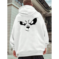 Біле чоловіче  оверсайз худі з трендовим дизайном