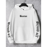 Біле чоловіче  оверсайз худі з трендовим дизайном