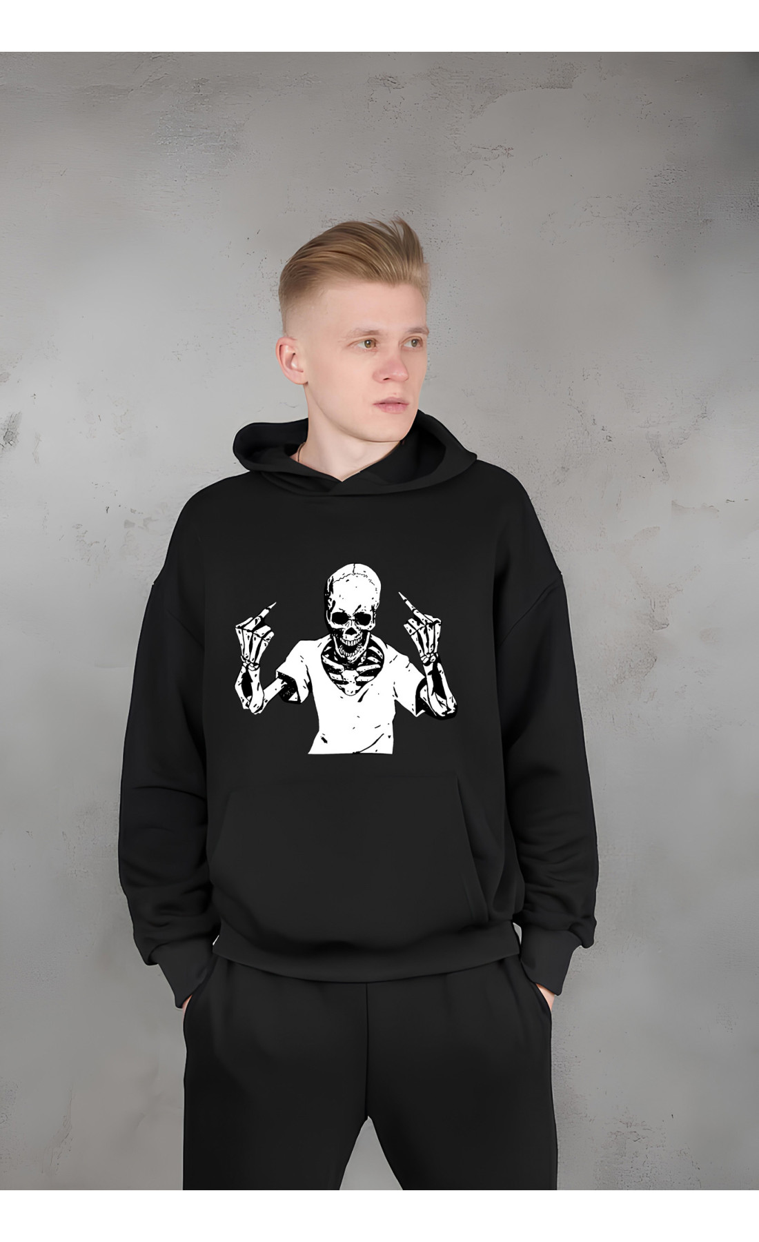 Худі унісекс чоловіче жіноче  чорного кольору оверсайз