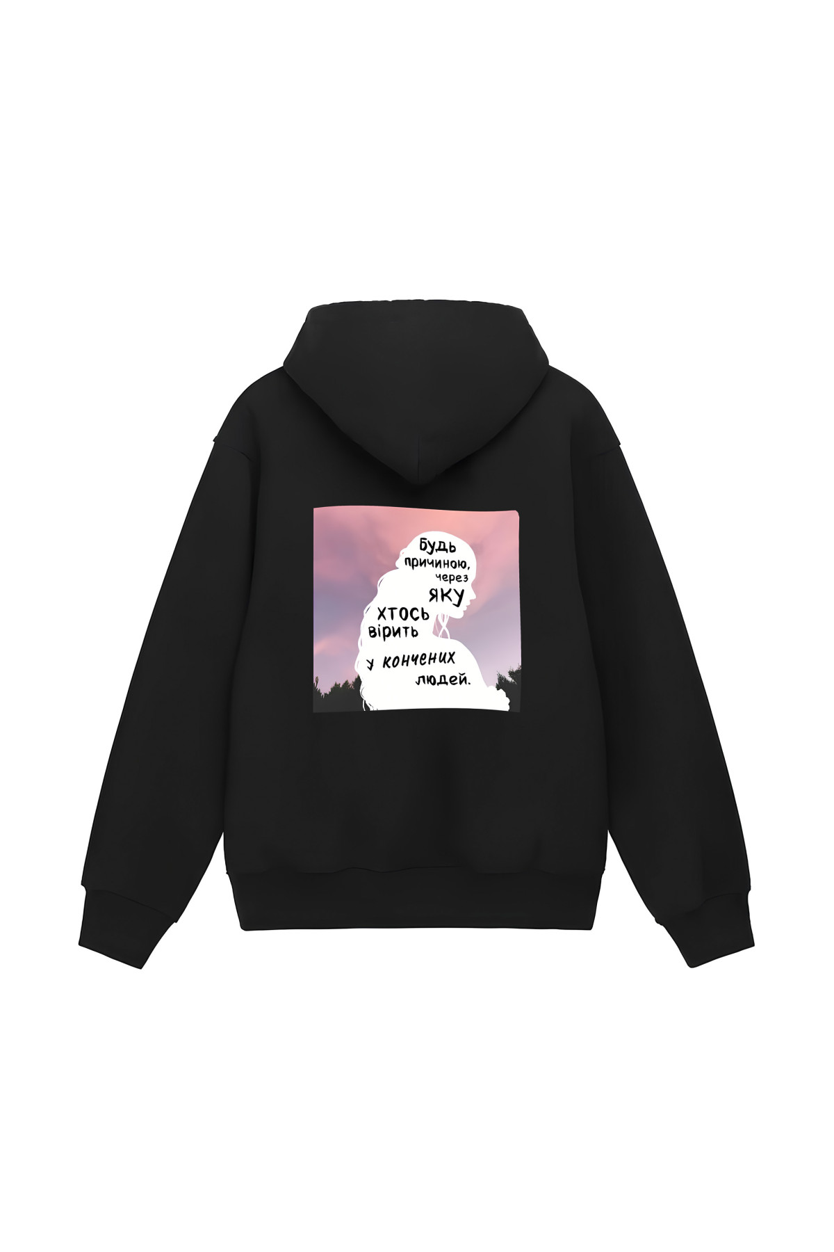 Худі унісекс чоловіче жіноче  чорного кольору оверсайз
