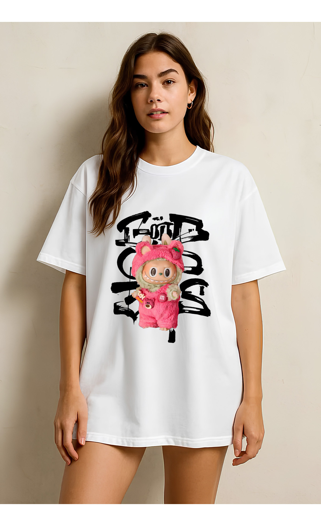 Жіноча футболка з дтф біла оверсайз