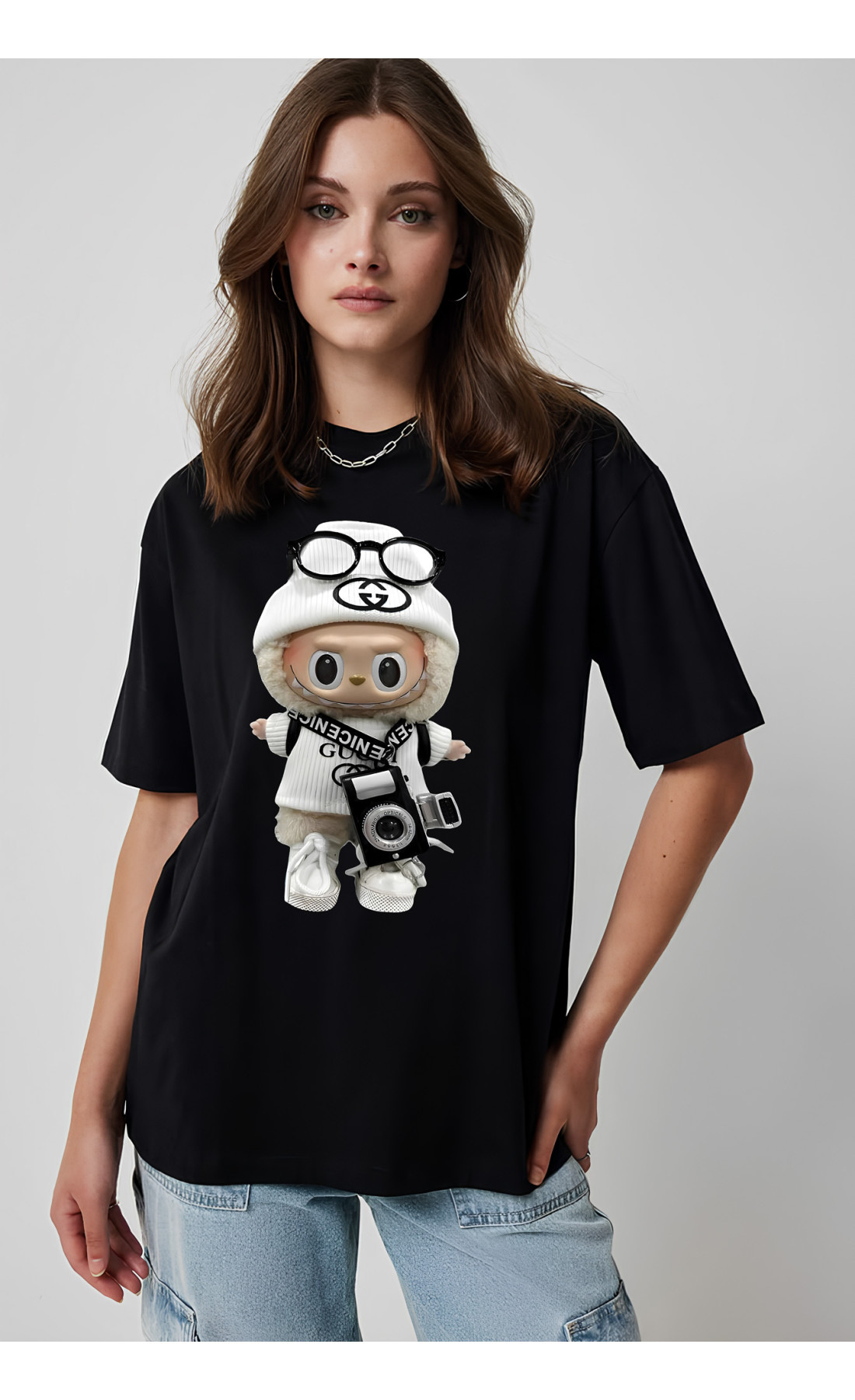 Жіноча футболка з дтф біла оверсайз