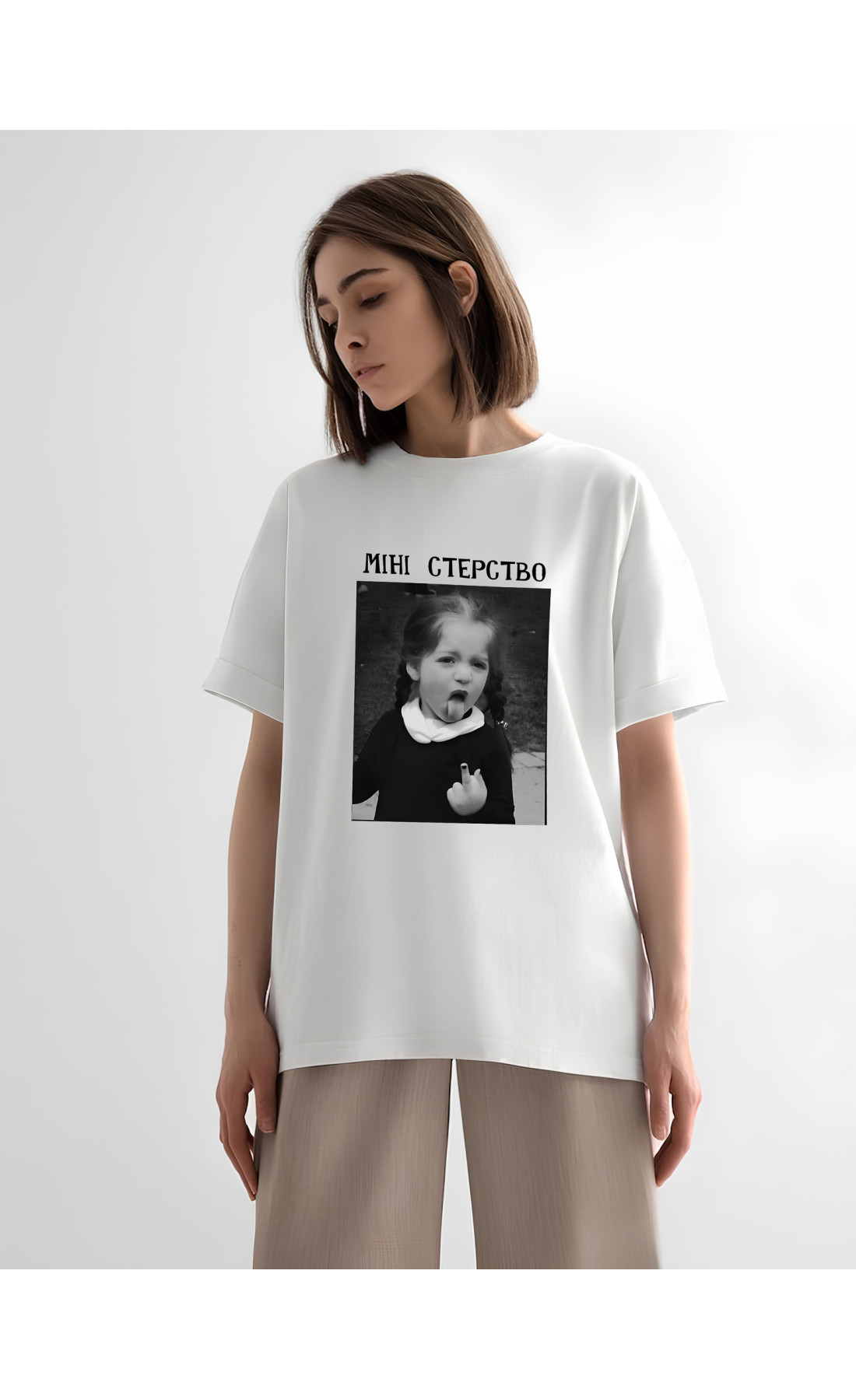 Жіноча футболка з мерчем  оверсайз розміри літо