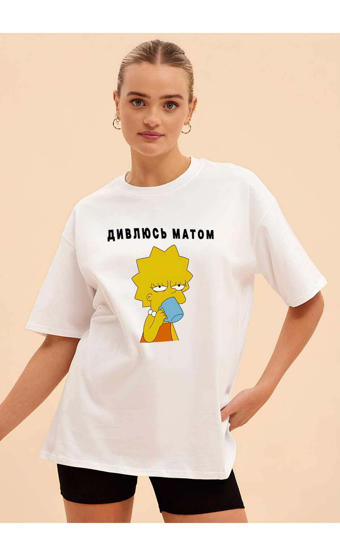 Футболка жіноча з принтмо   оверсайз  літо