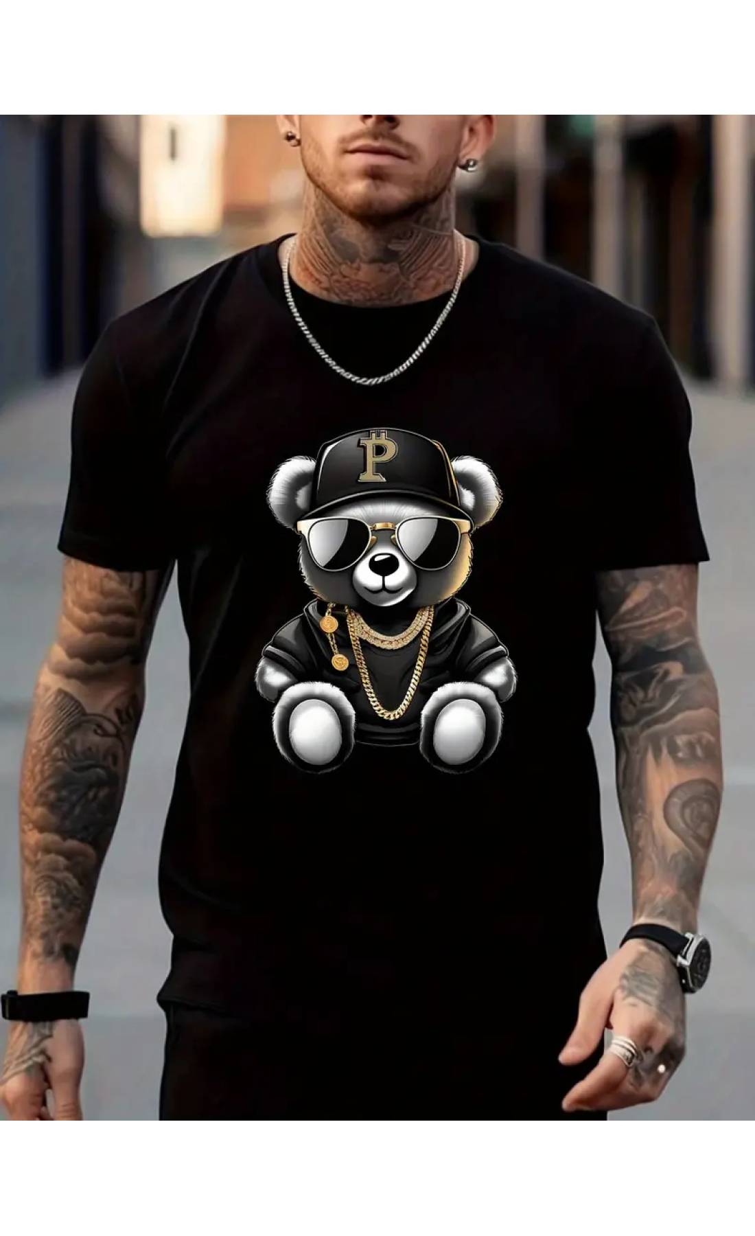 Чорна чоловіча футболка з дтф (короткий рукав)