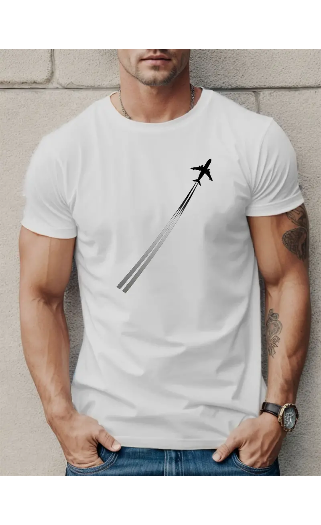 Біла чоловіча футболка з дтф (короткий рукав)