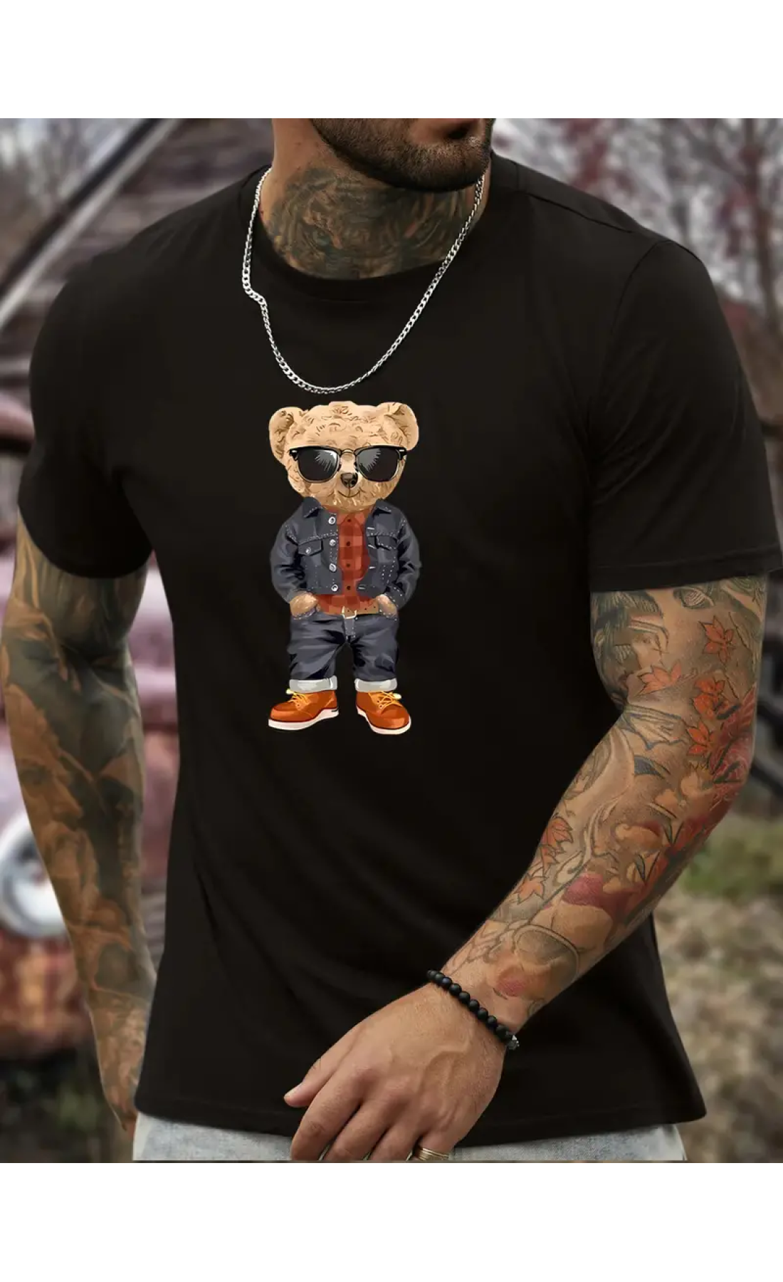 Чорна чоловіча футболка з дтф (короткий рукав)