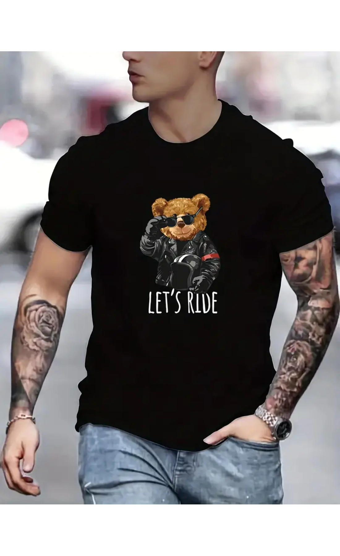 Чорна чоловіча футболка з дтф (короткий рукав)