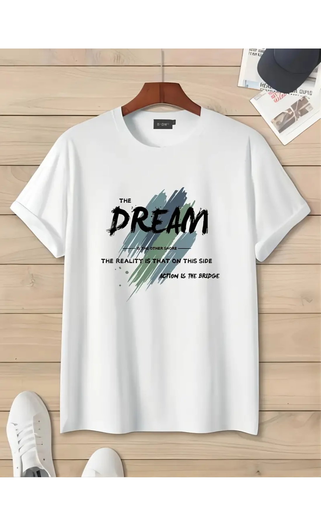 Біла чоловіча футболка з дтф (короткий рукав)