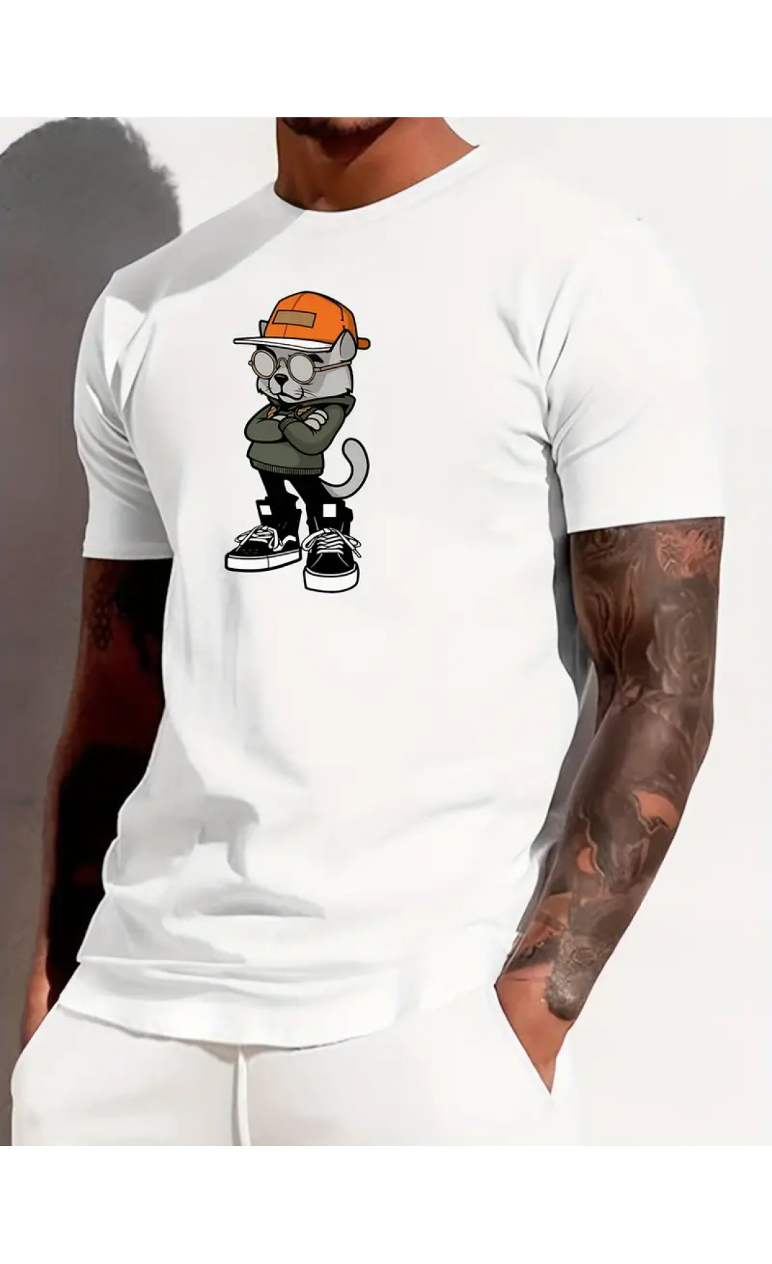 Біла чоловіча футболка з дтф (короткий рукав)