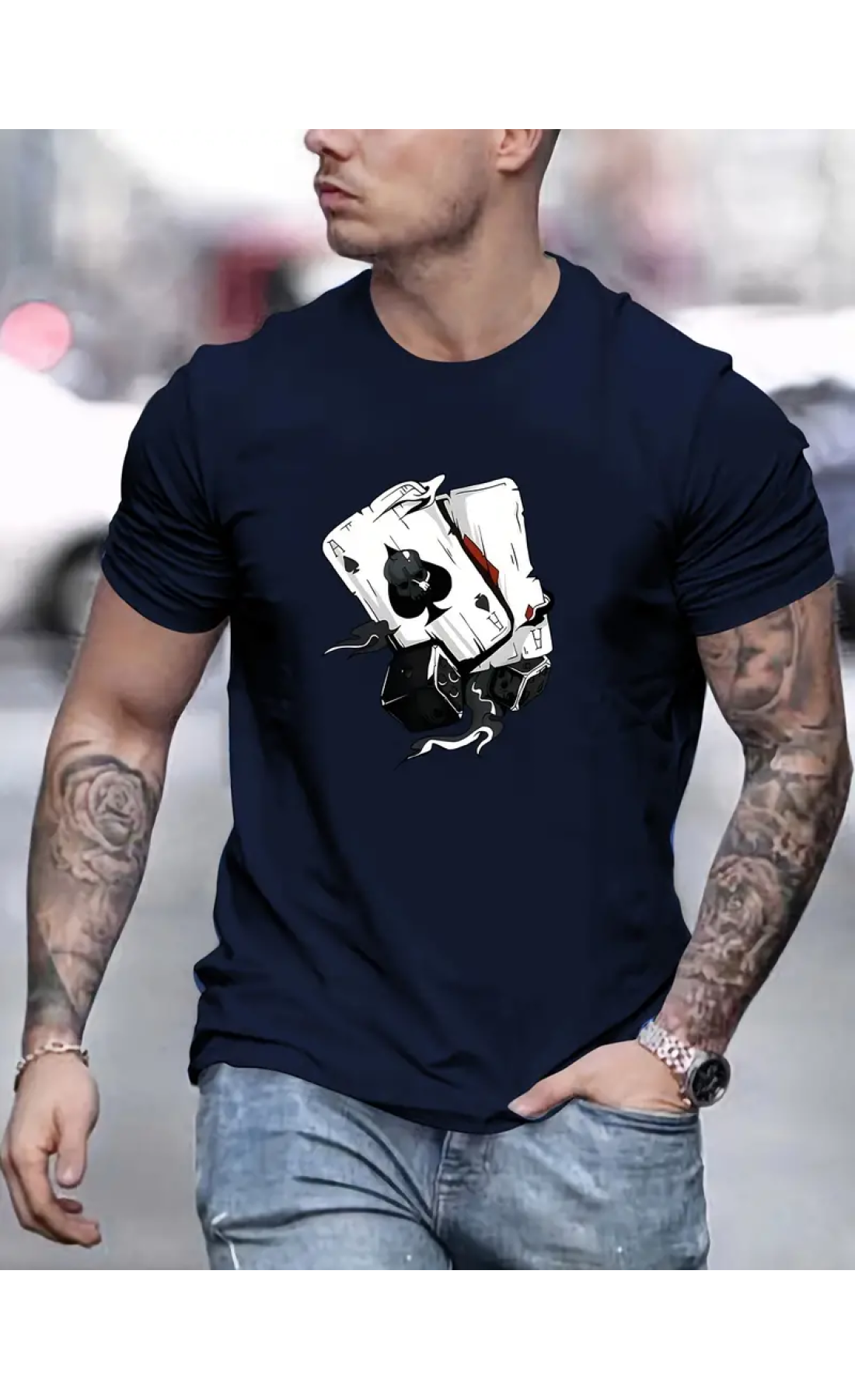 Чорна чоловіча футболка з дтф (короткий рукав)