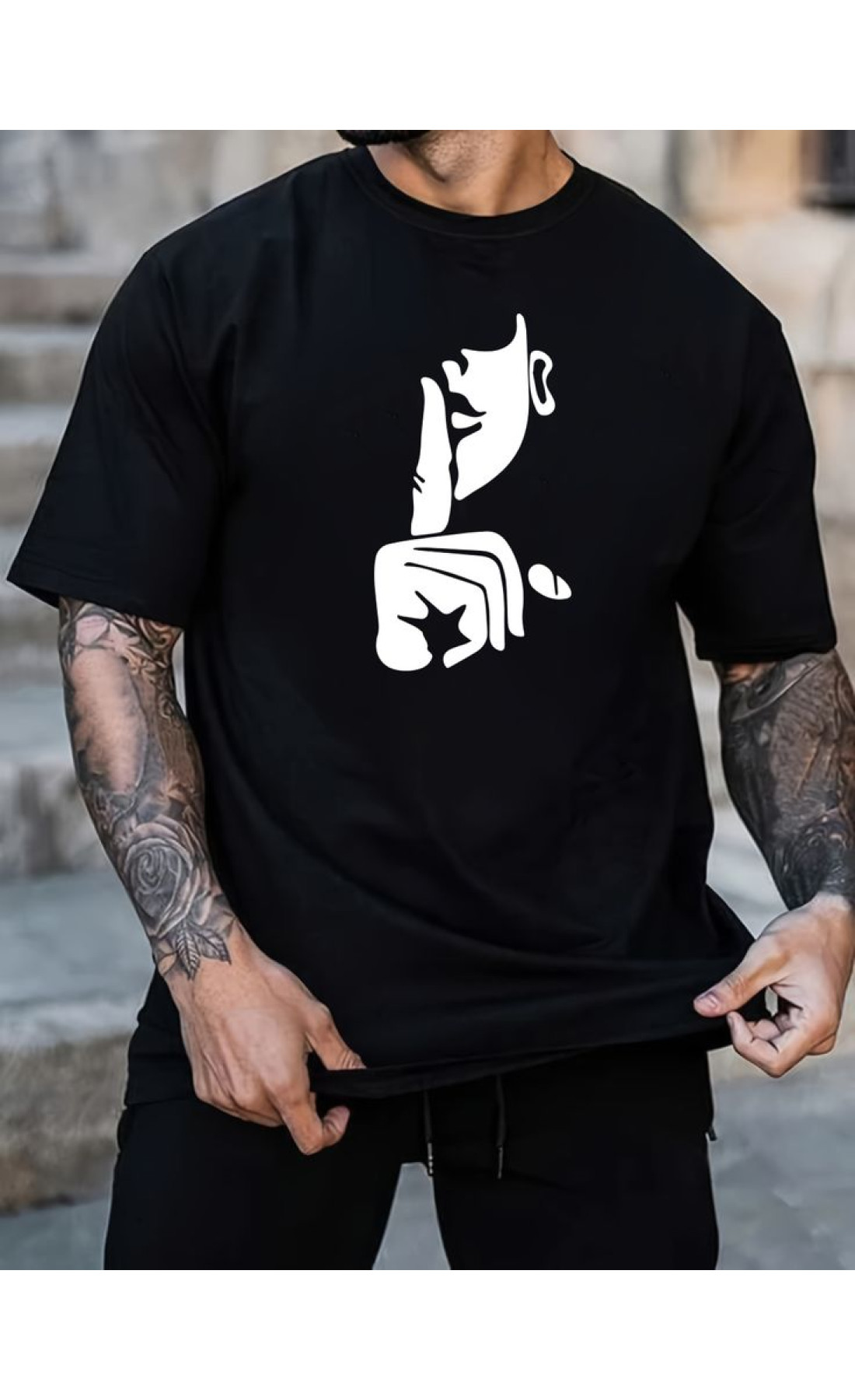 Чорна чоловіча футболка з дтф (стандарт)