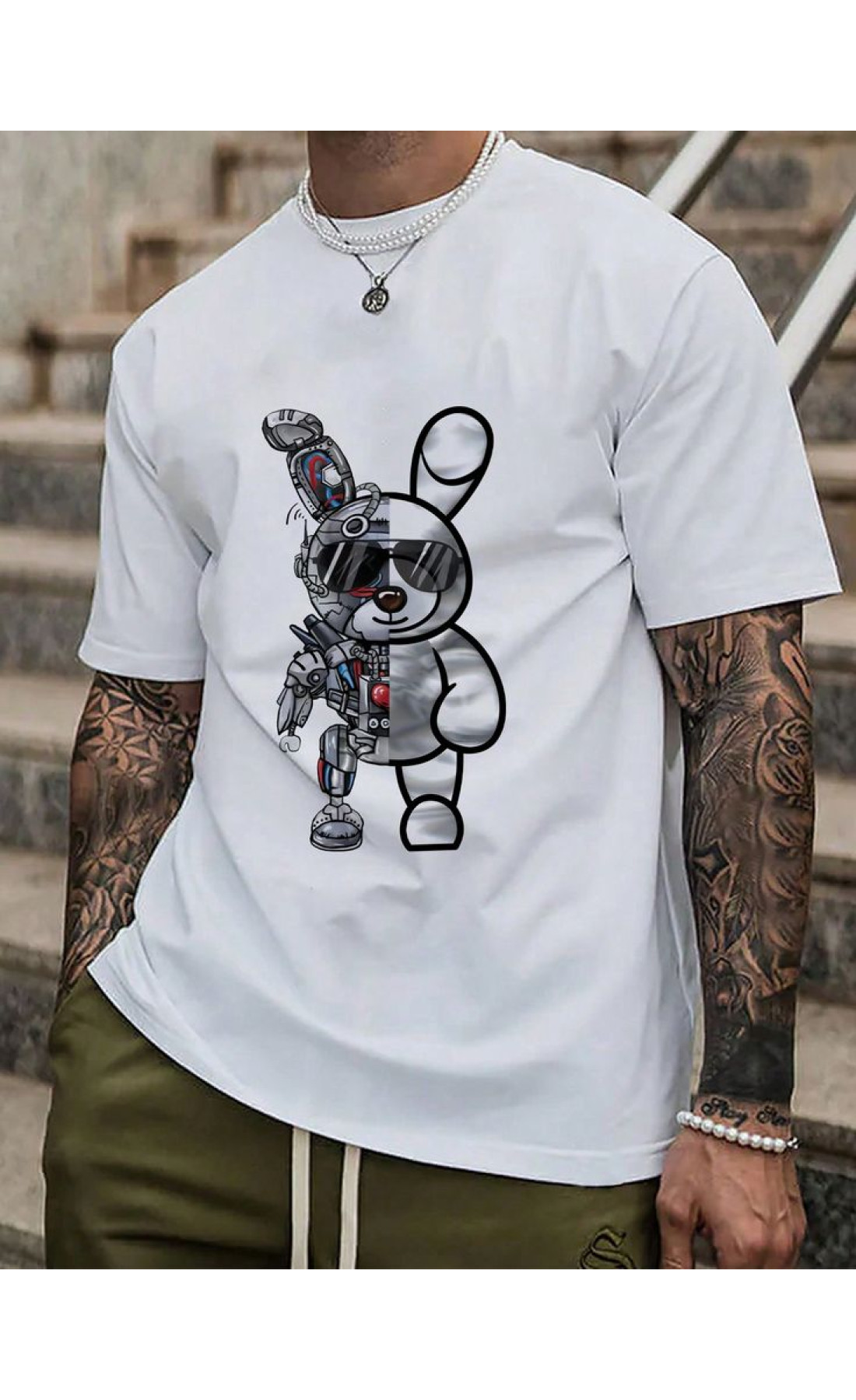 Біла чоловіча футболка з дтф (стандарт)