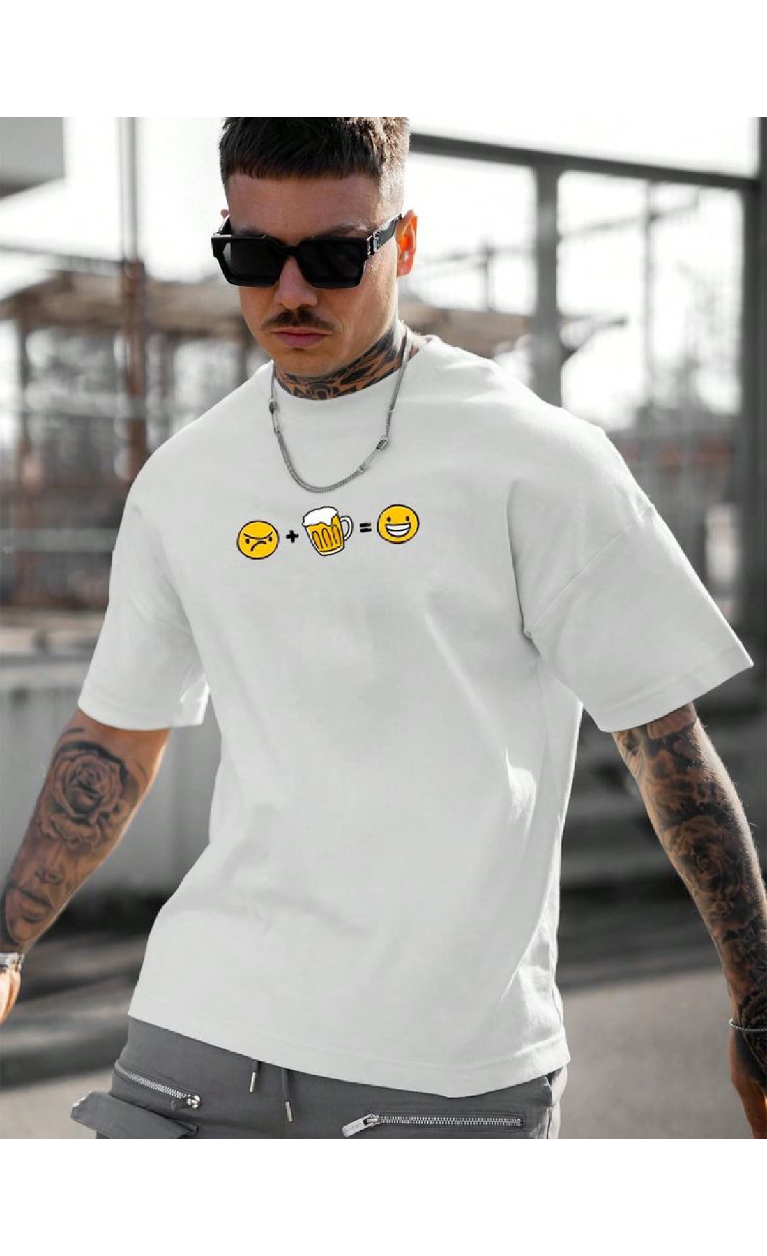 Біла чоловіча футболка з дтф (стандарт)