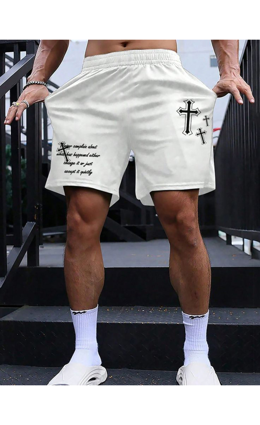 Білі чоловічі шорти з дтф