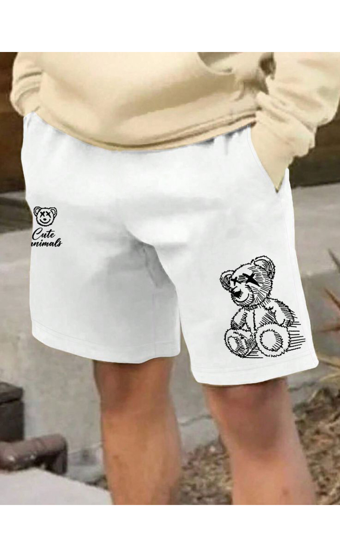 Білі чоловічі шорти з дтф