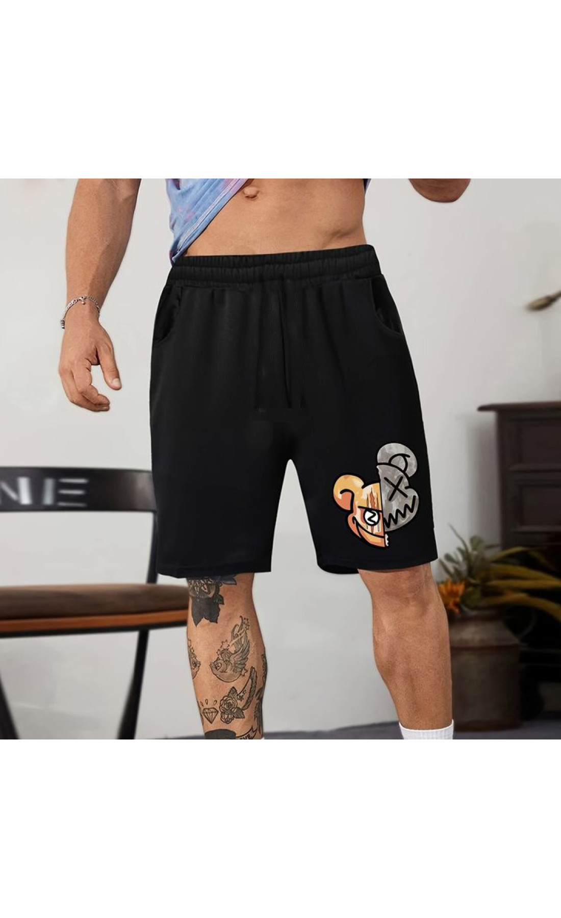 Чорні чоловічі  шорти з дтф