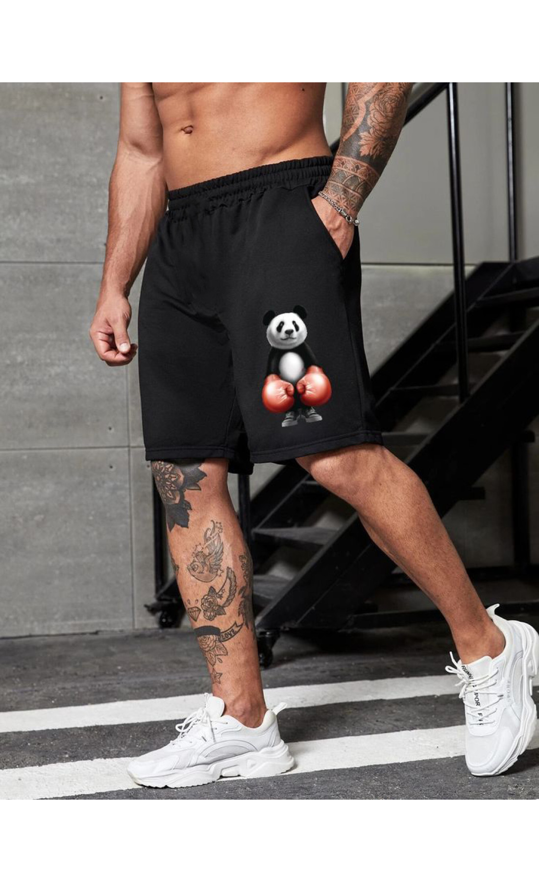 Чорні чоловічі  шорти з дтф