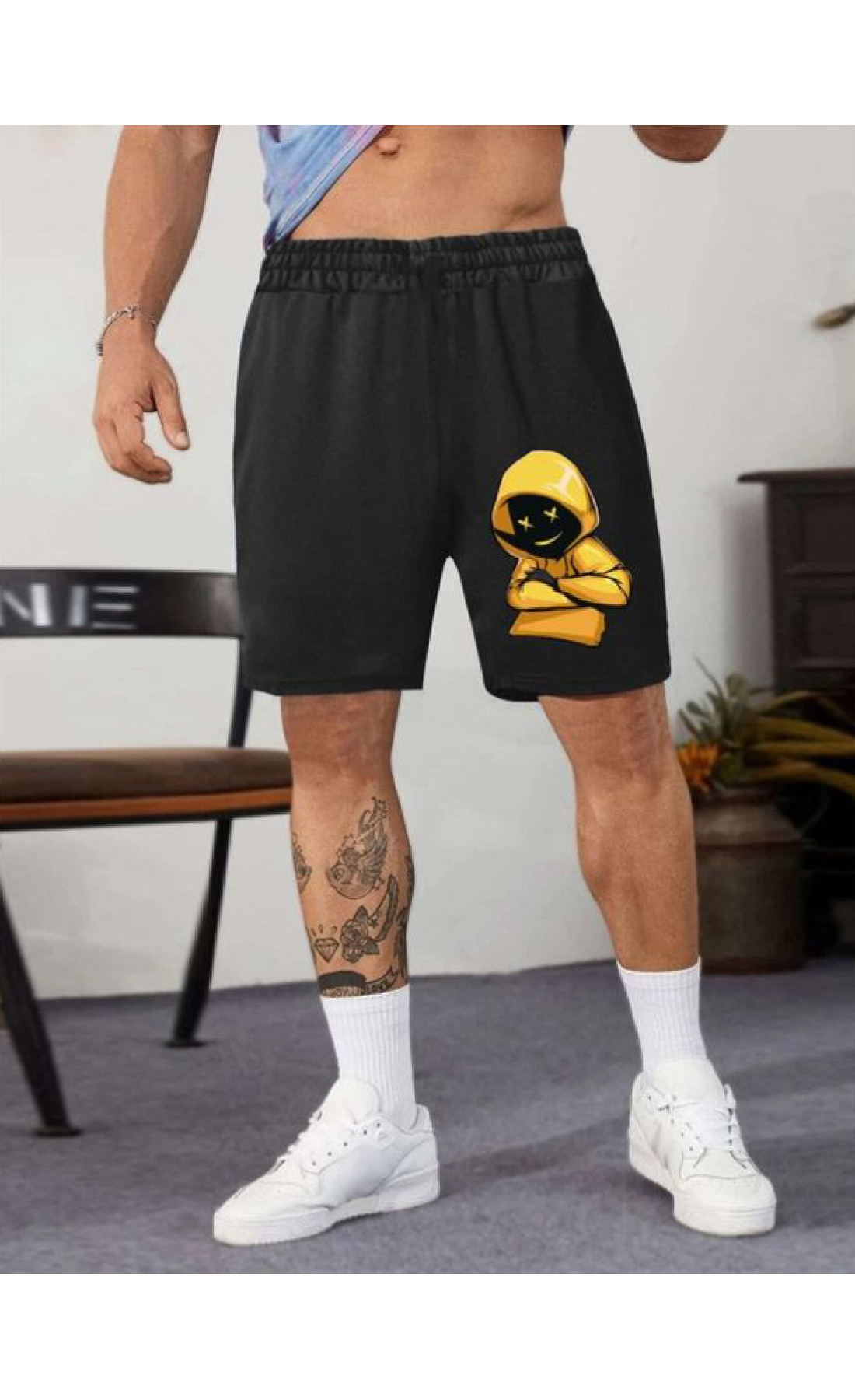 Чорні чоловічі  шорти з дтф