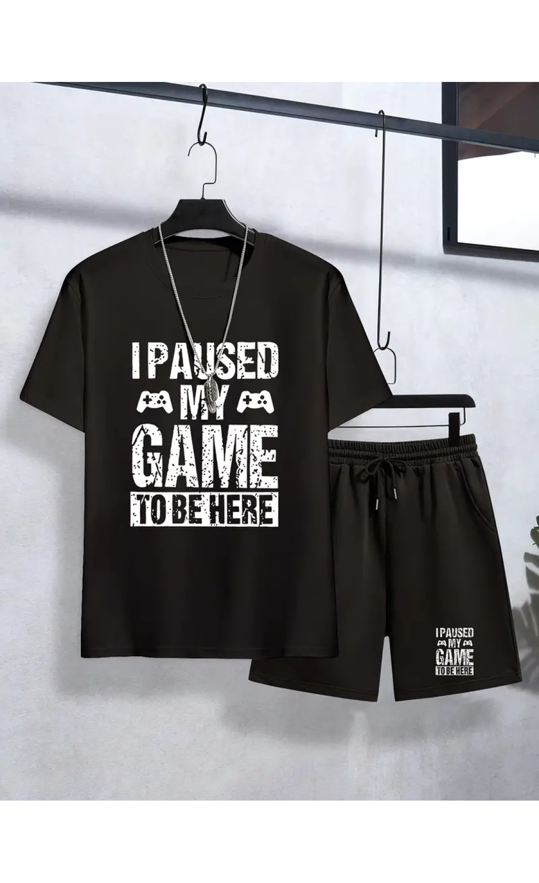 Чорний дитячий комплект футболка та шорти дтф (оверсайз)