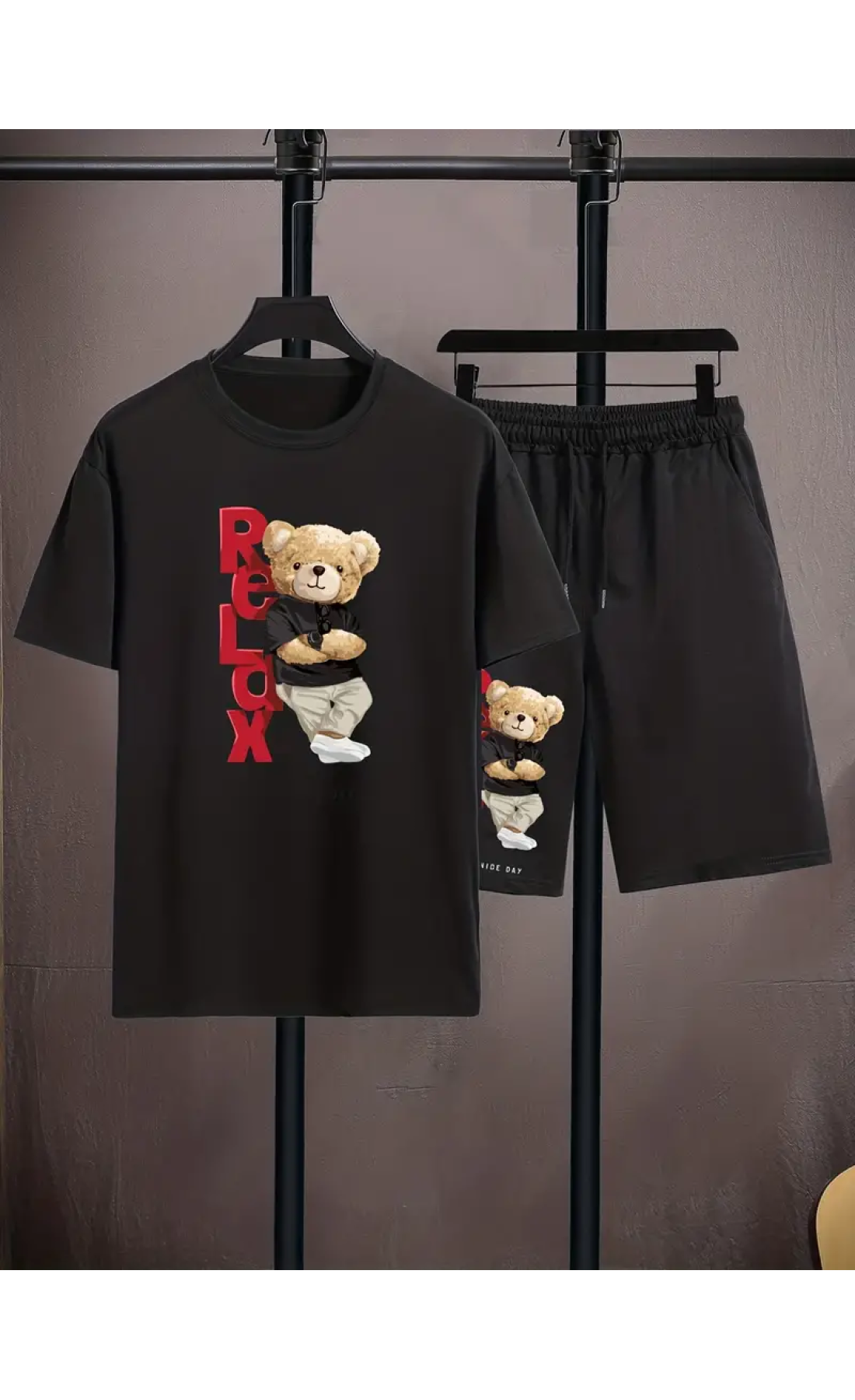 Чорний дитячий комплект футболка та шорти дтф (оверсайз)