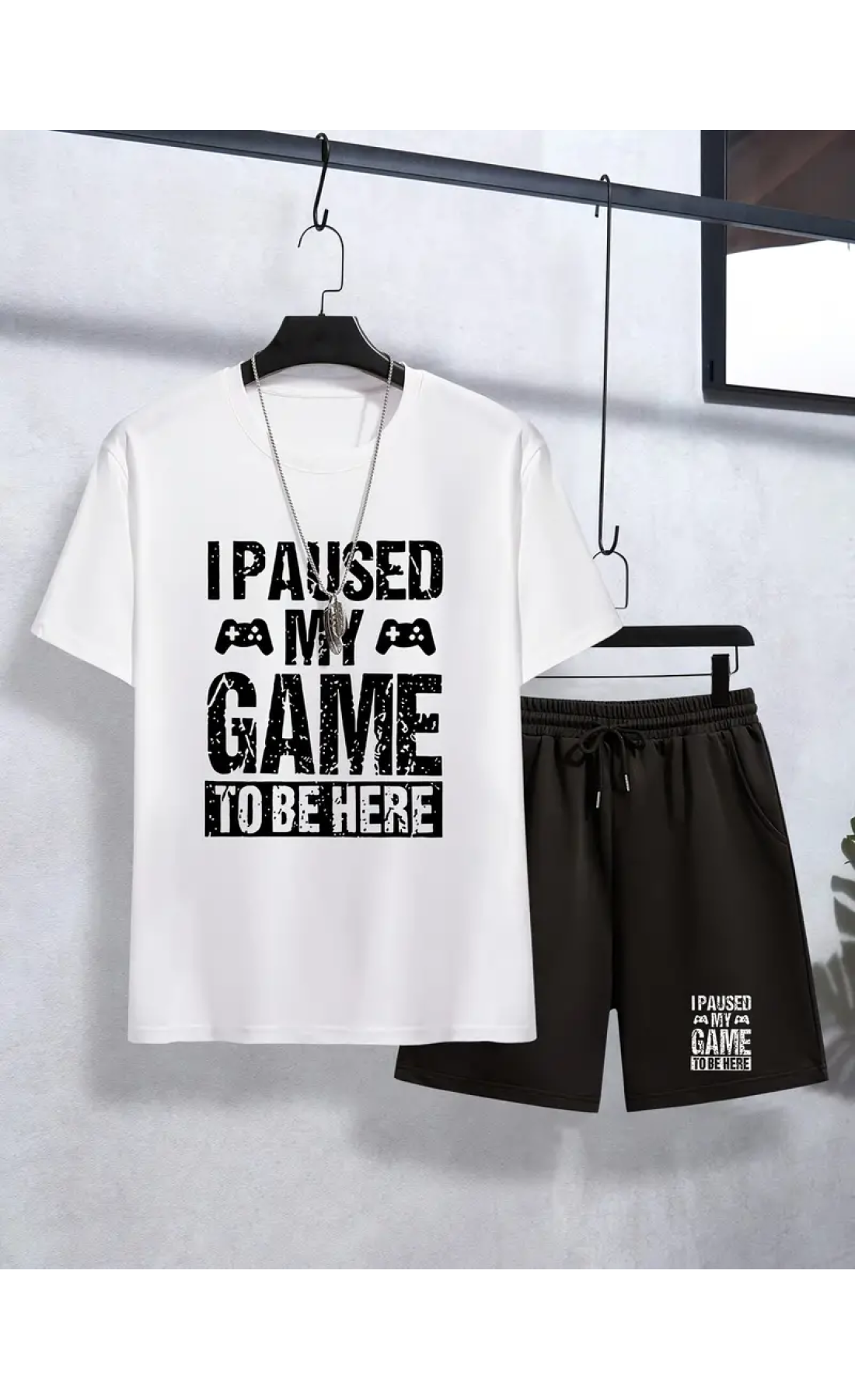 Чорно-білий дитячий комплект футболка та шорти дтф (оверсайз)