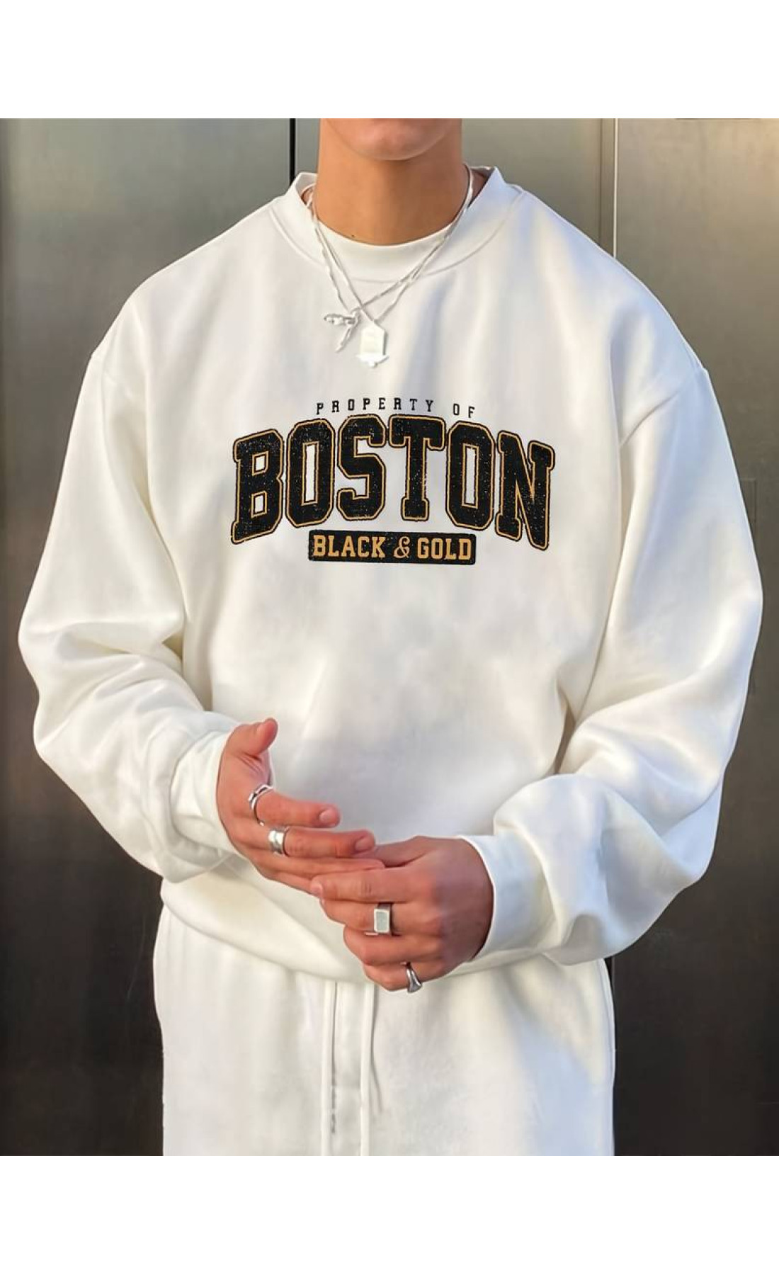 Білий чоловічий світшот оверсайз