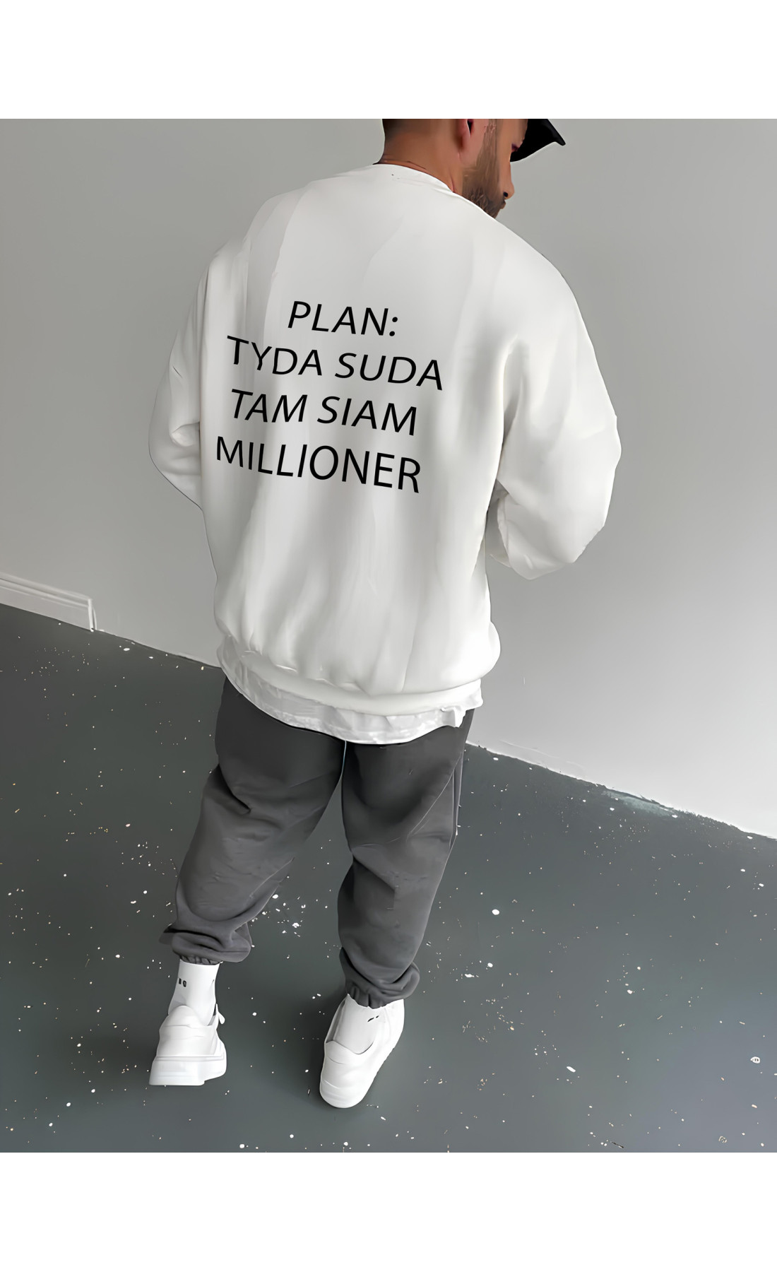Білий чоловічий світшот оверсайз