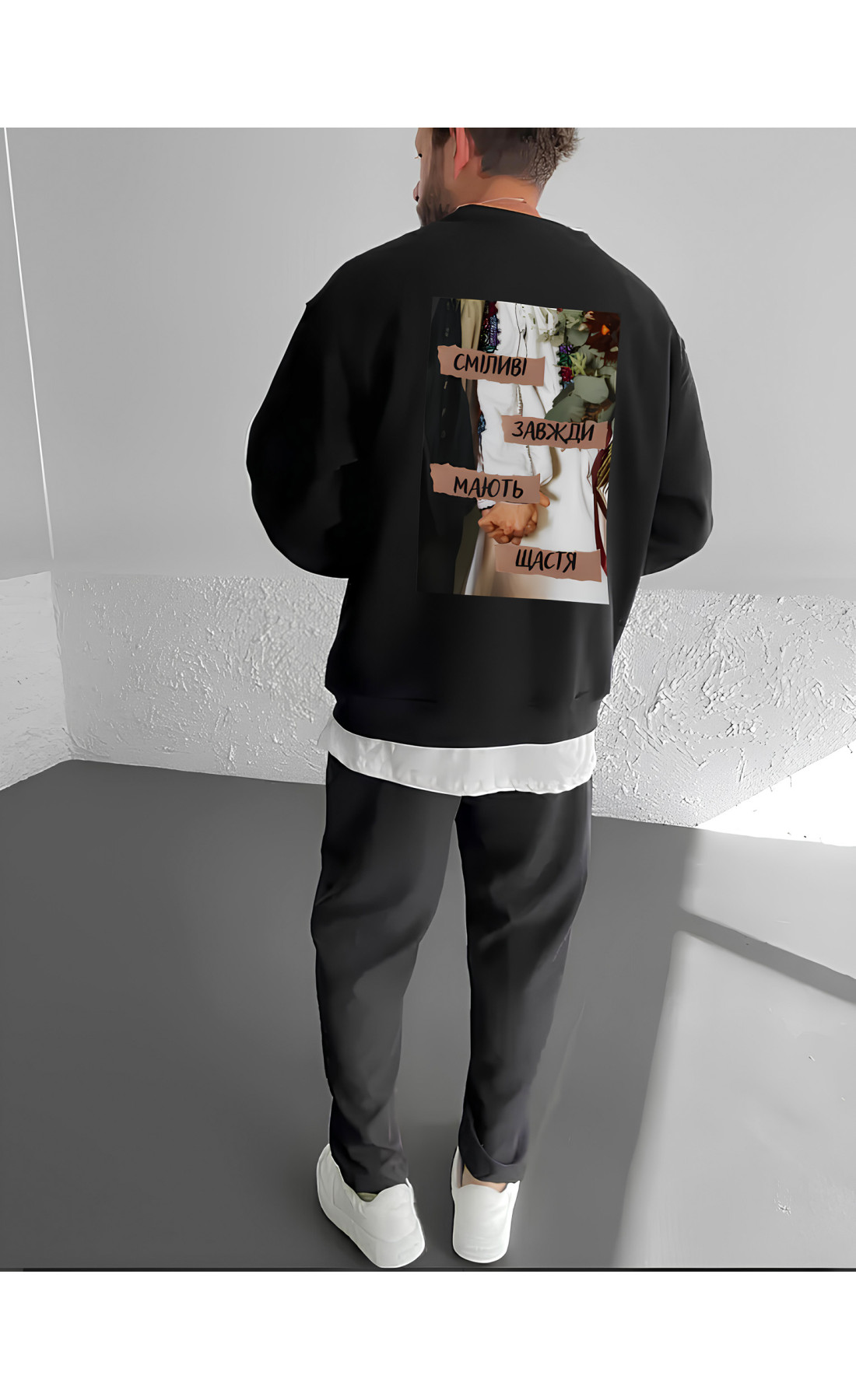 Світшот чоловічий з мечем стильний оверсайз унісекс