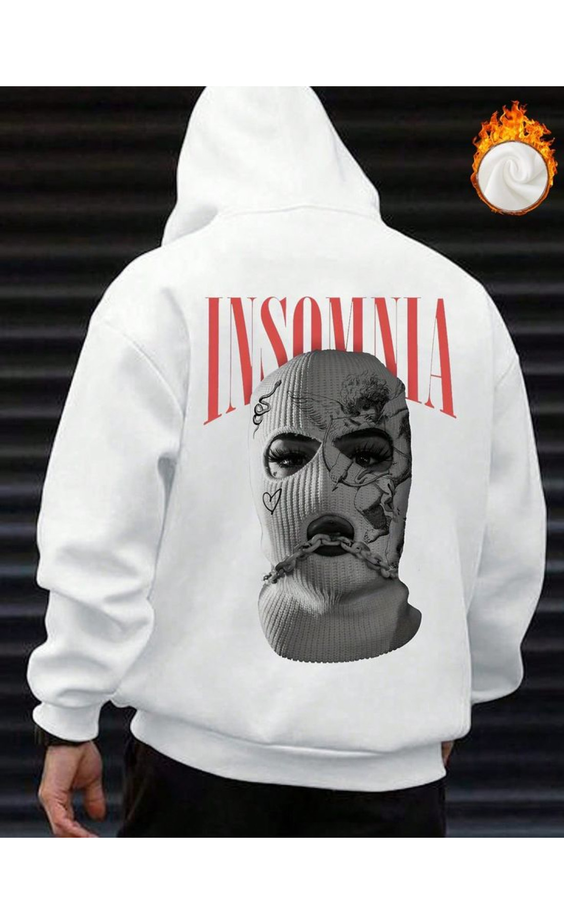 Трендове біле чоловіче оверсайз худі зі стильним дизайном